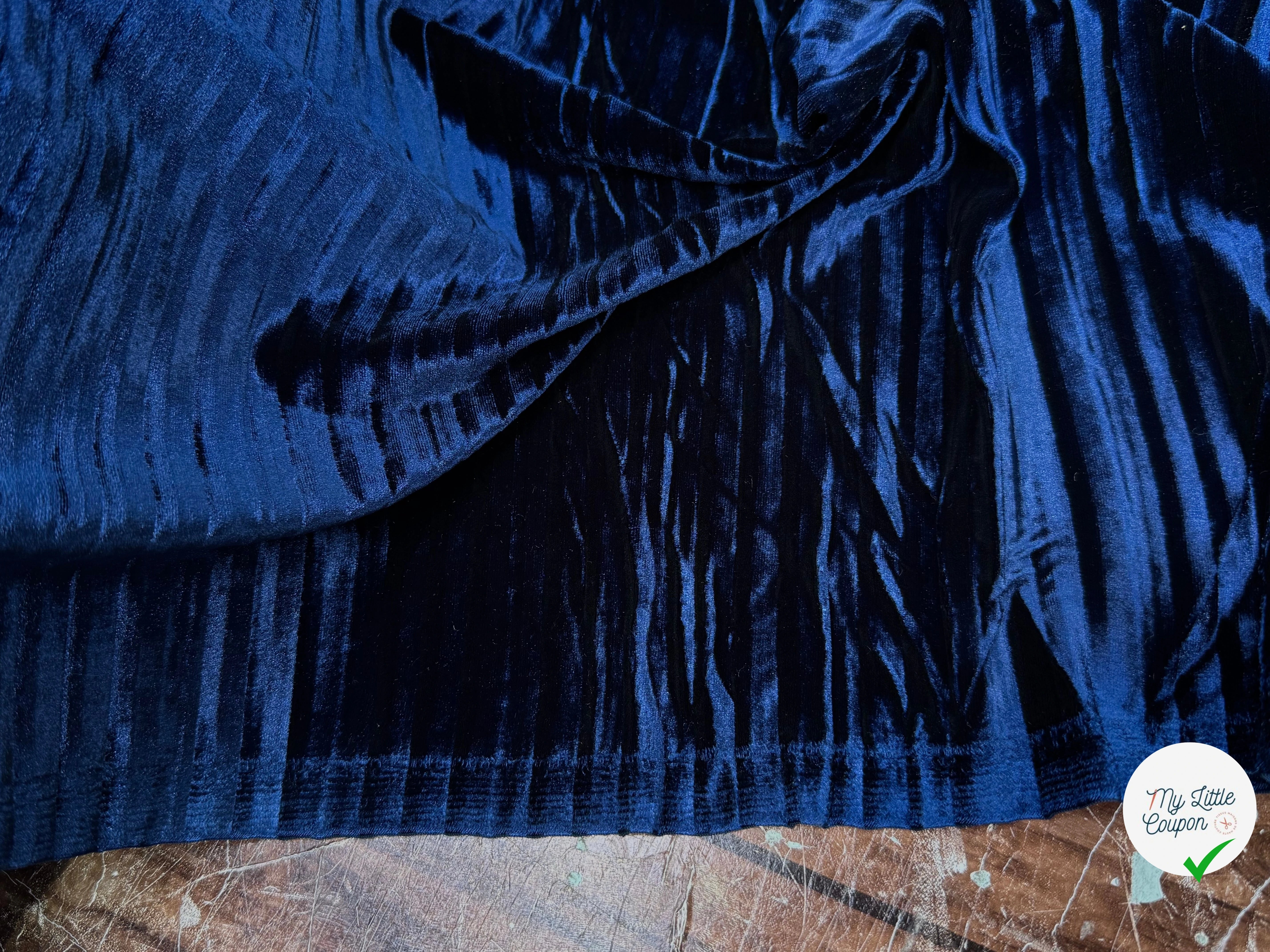 VELOURS PLISSÉ DARK BLUE - My Little Coupon