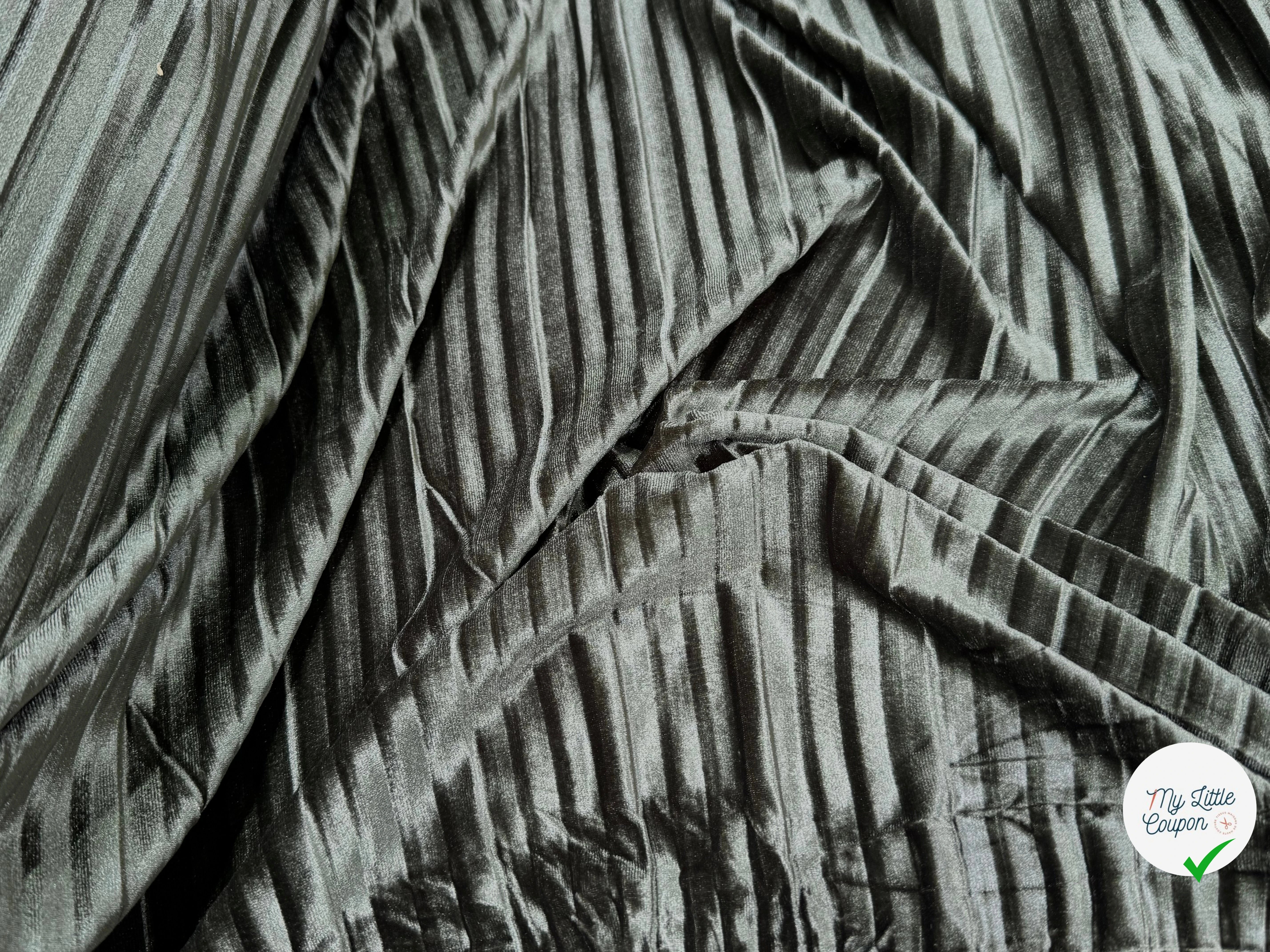 VELOURS PLISSÉ DARK GREEN - My Little Coupon