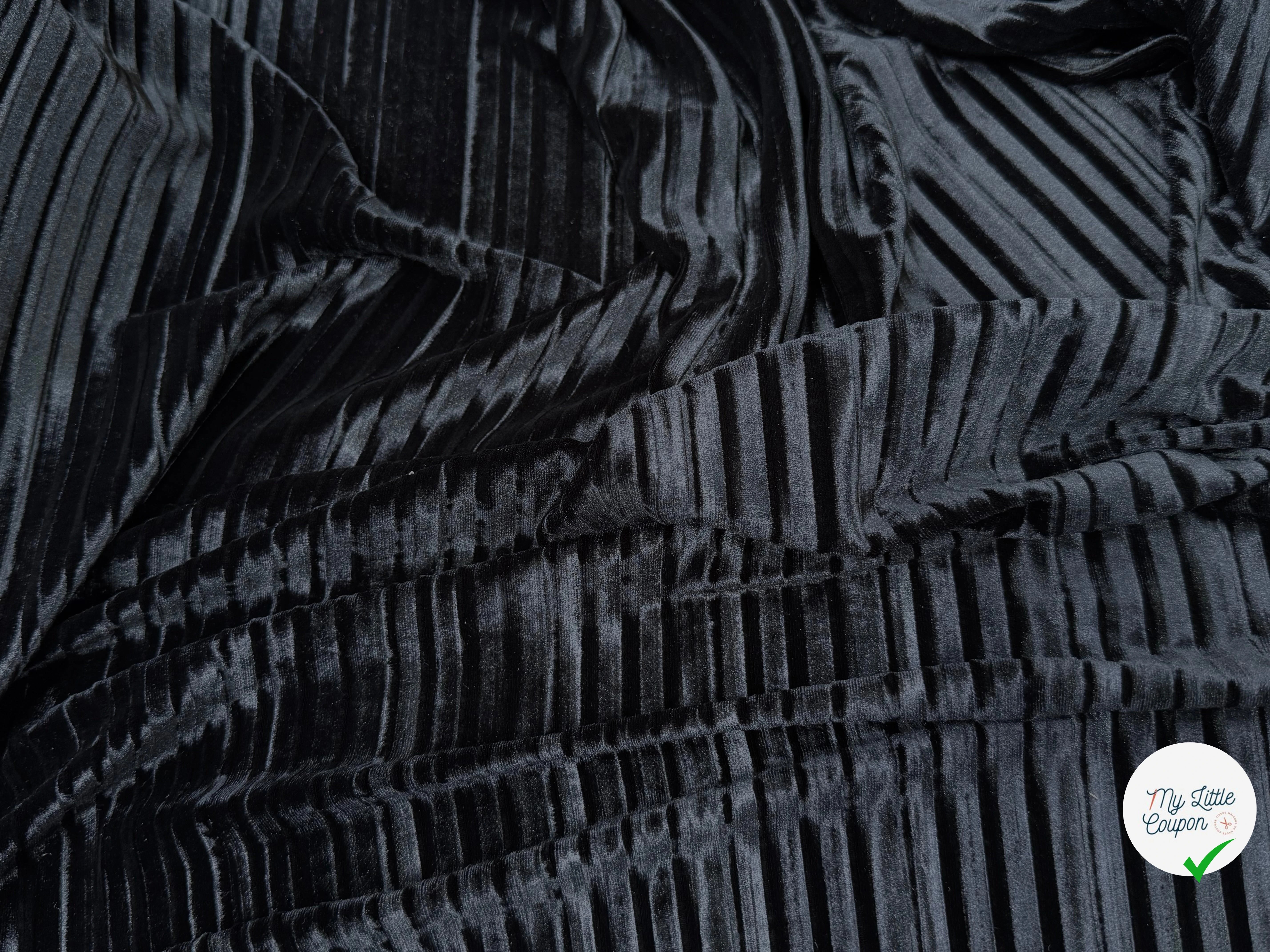 VELOURS PLISSÉ DEEP BLACK - My Little Coupon