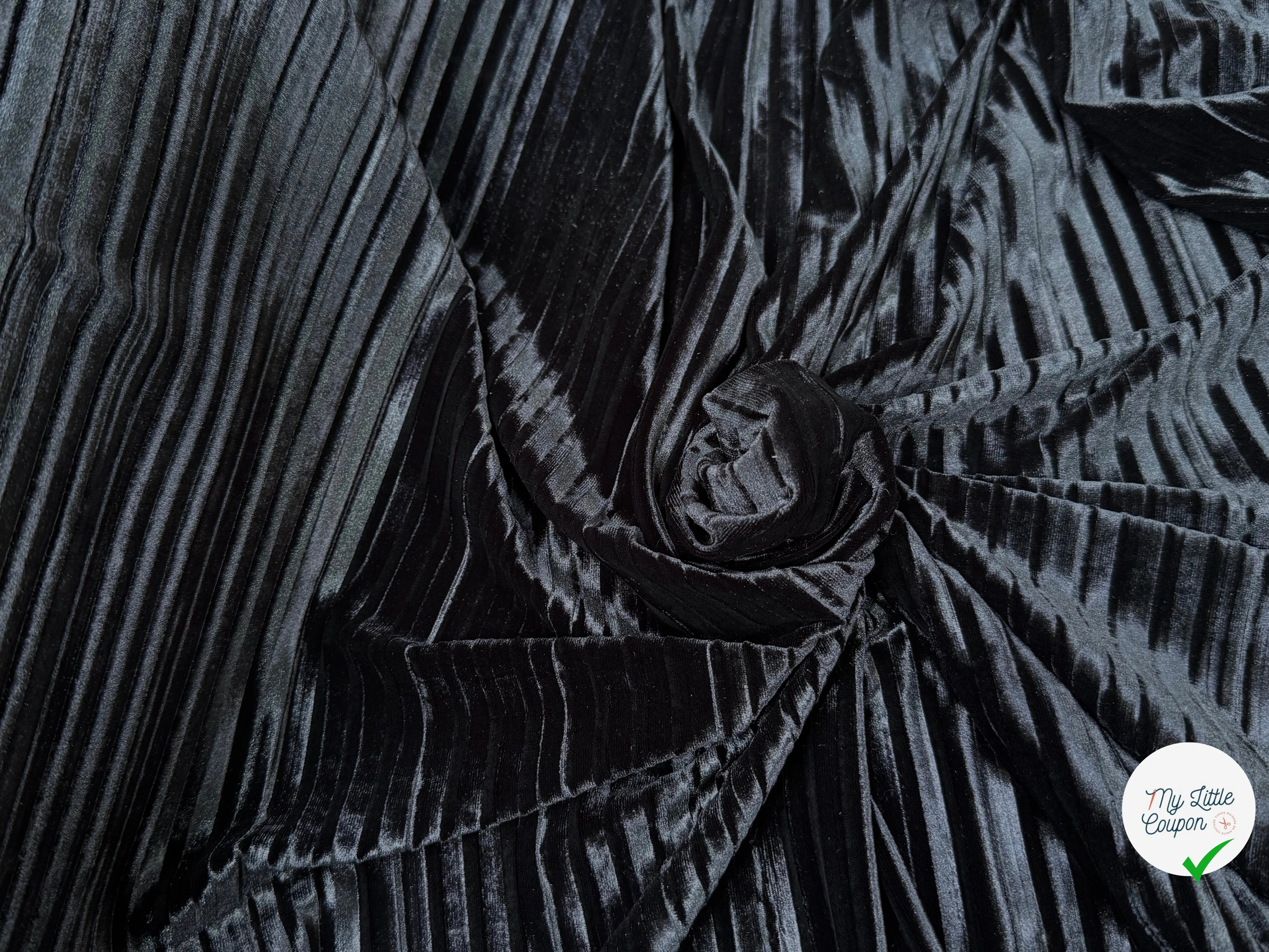 VELOURS PLISSÉ DEEP BLACK - My Little Coupon