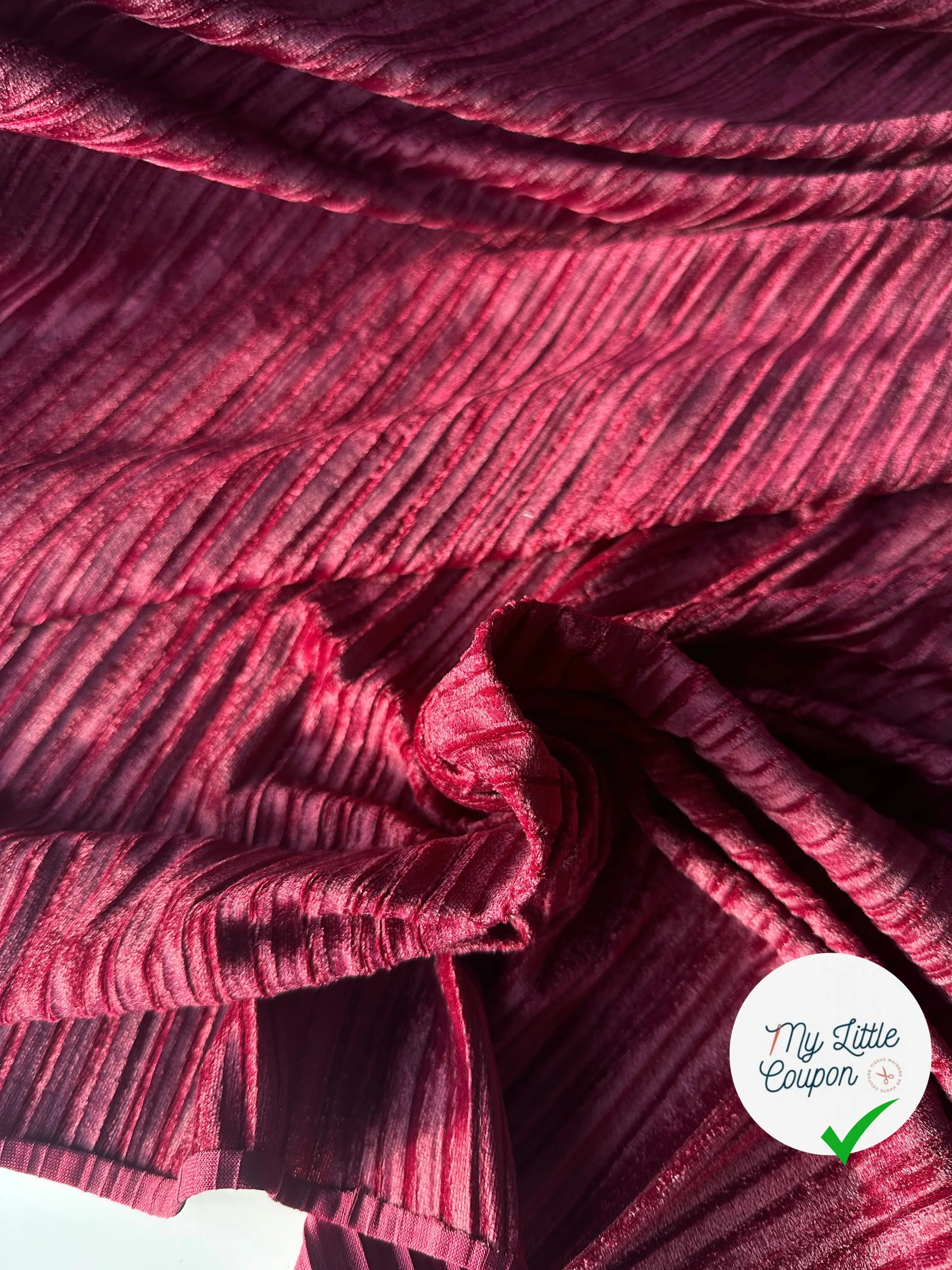 VELOURS PLISSÉ ROUGE LIE DE VIN MLC INTERN