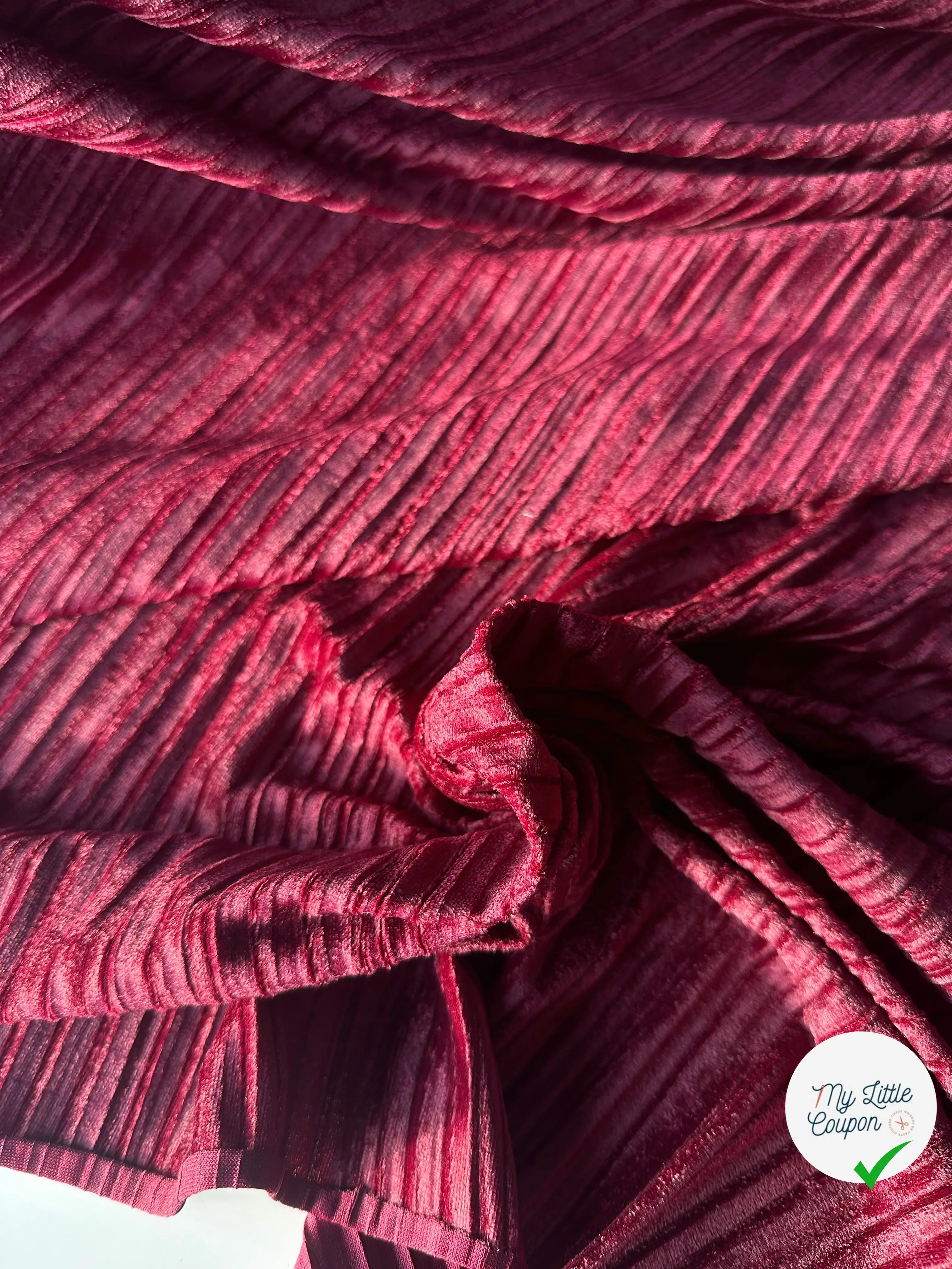 VELOURS PLISSÉ ROUGE LIE DE VIN MLC INTERN