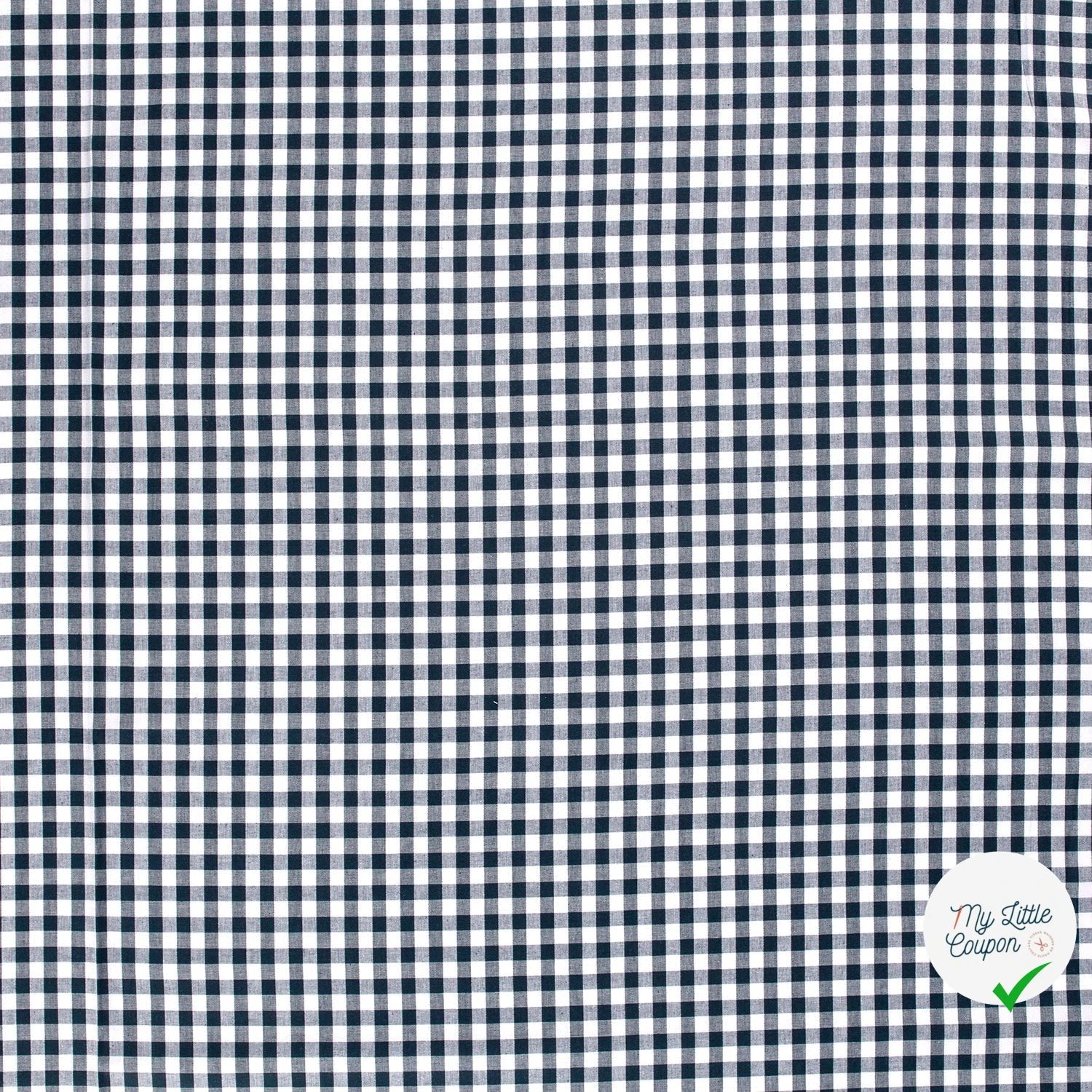 VICHY CARREAUX MOYENS COTON BLEU MARINE - My Little Coupon