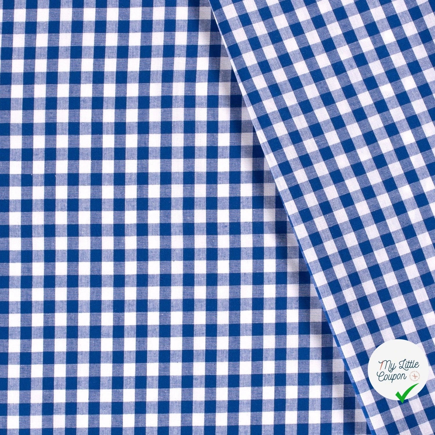 VICHY CARREAUX MOYENS COTON COBALT - My Little Coupon