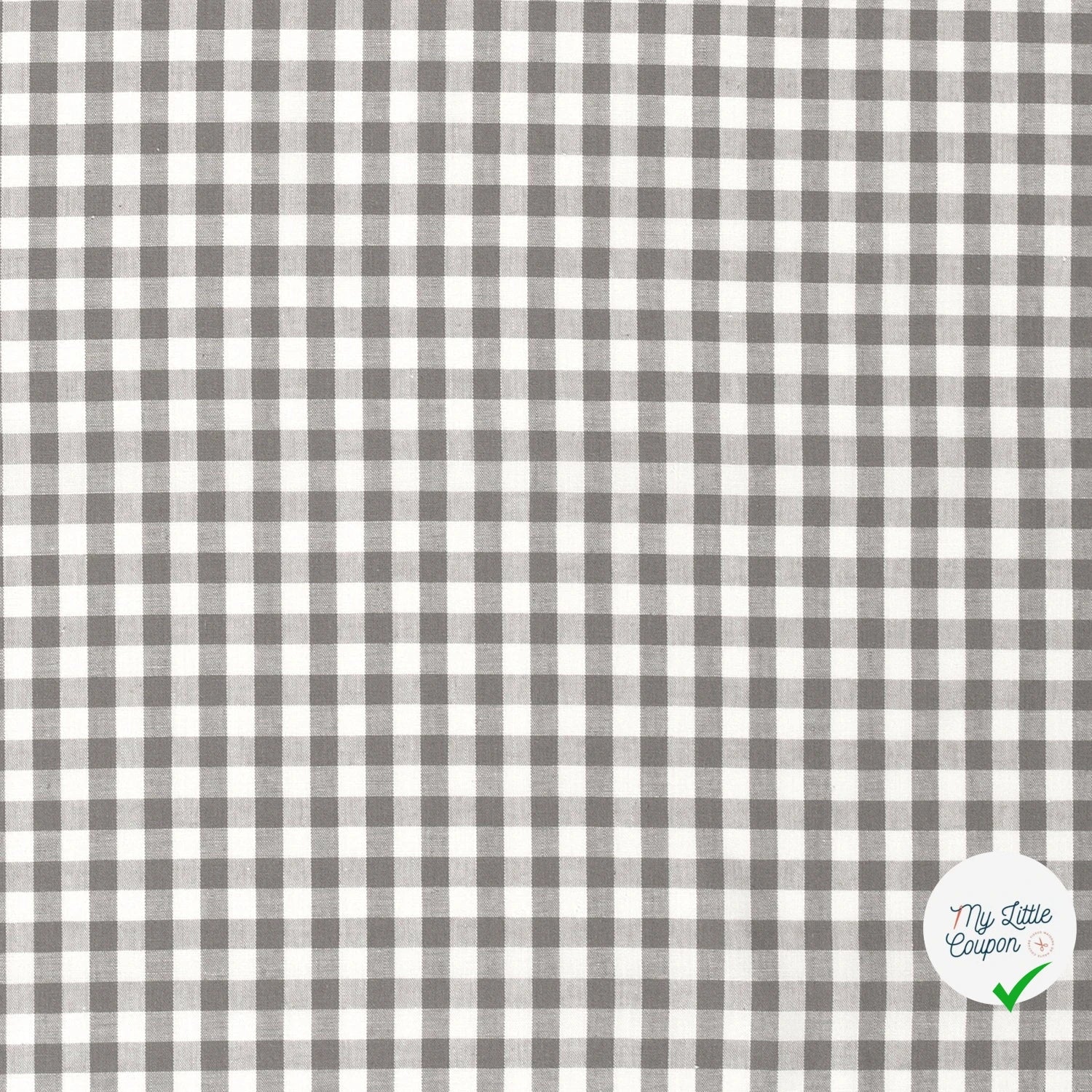 VICHY CARREAUX MOYENS COTON GRIS FONCÉ - My Little Coupon
