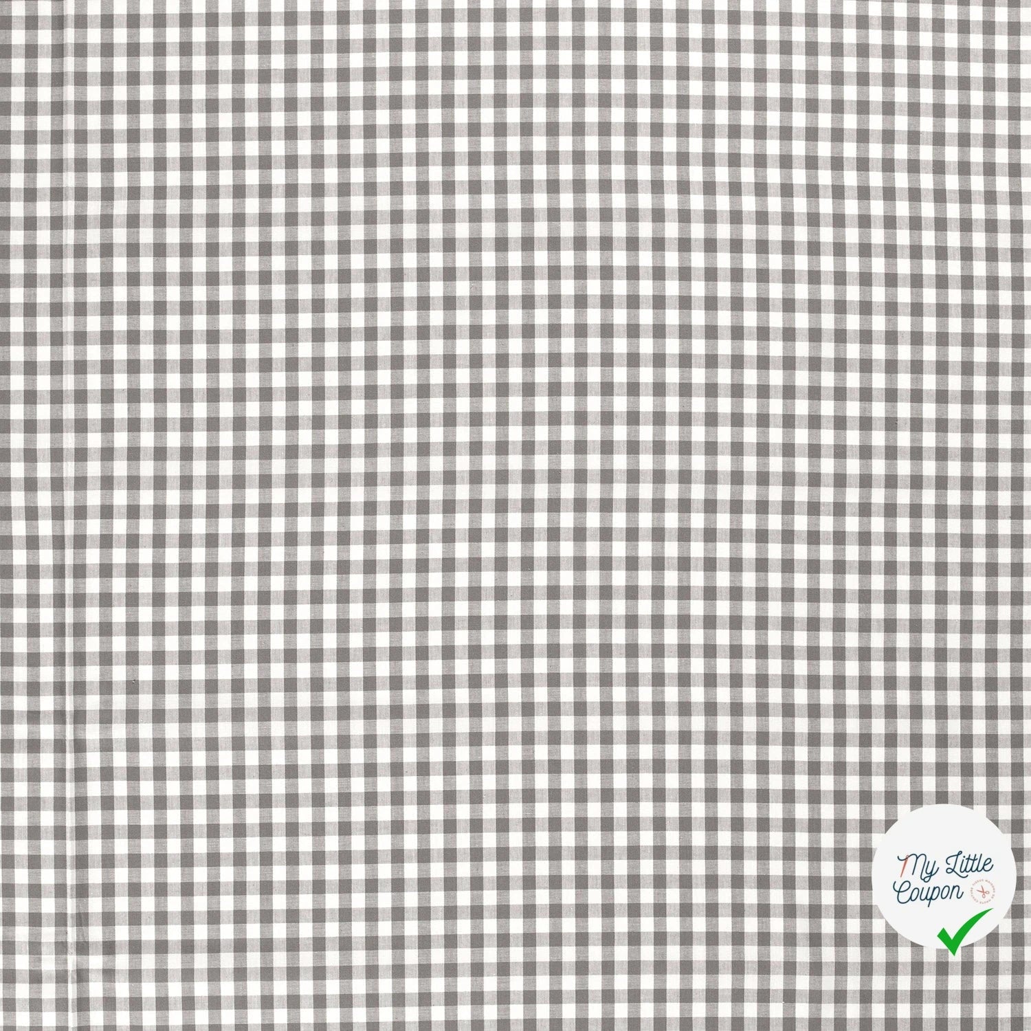 VICHY CARREAUX MOYENS COTON GRIS FONCÉ - My Little Coupon