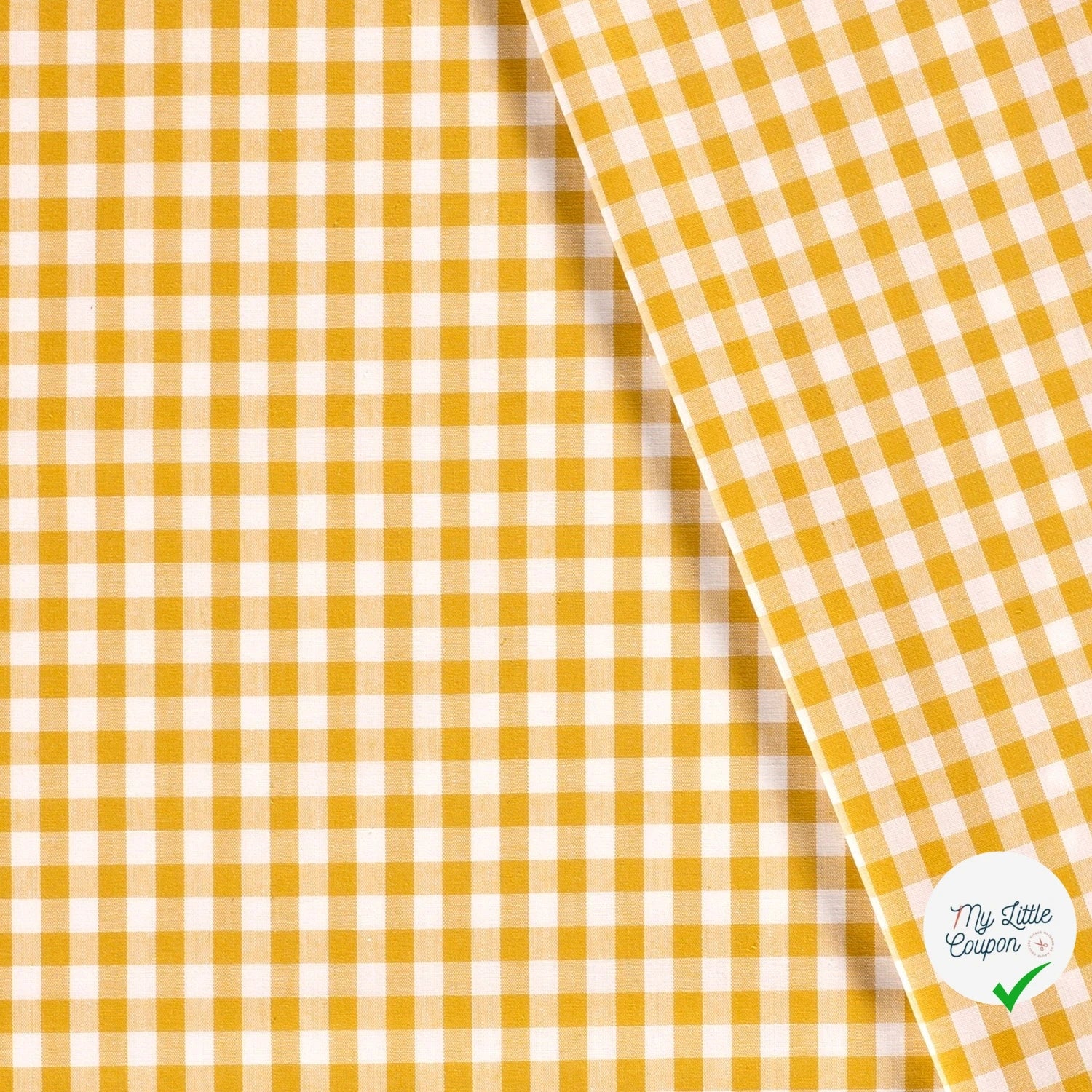 VICHY CARREAUX MOYENS COTON OCRE - My Little Coupon
