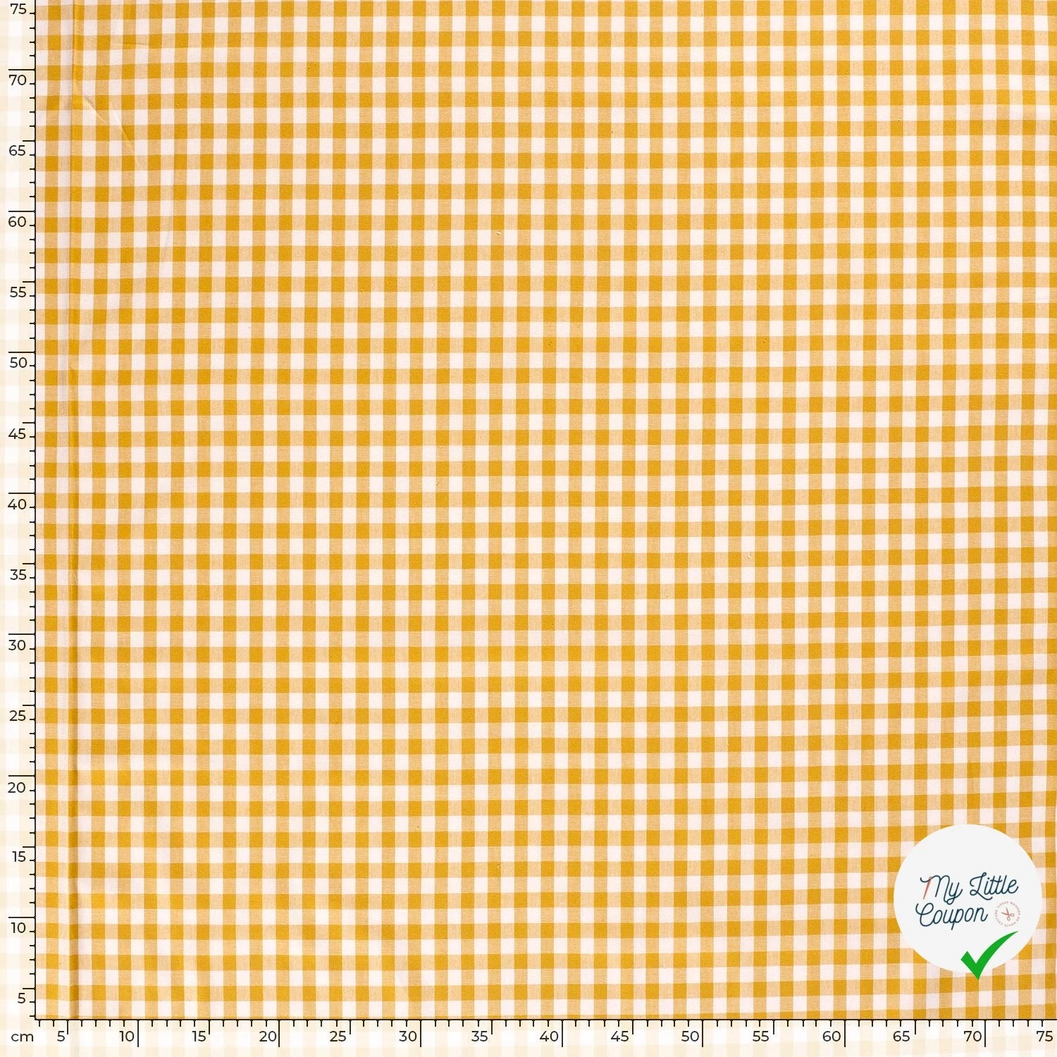 VICHY CARREAUX MOYENS COTON OCRE - My Little Coupon