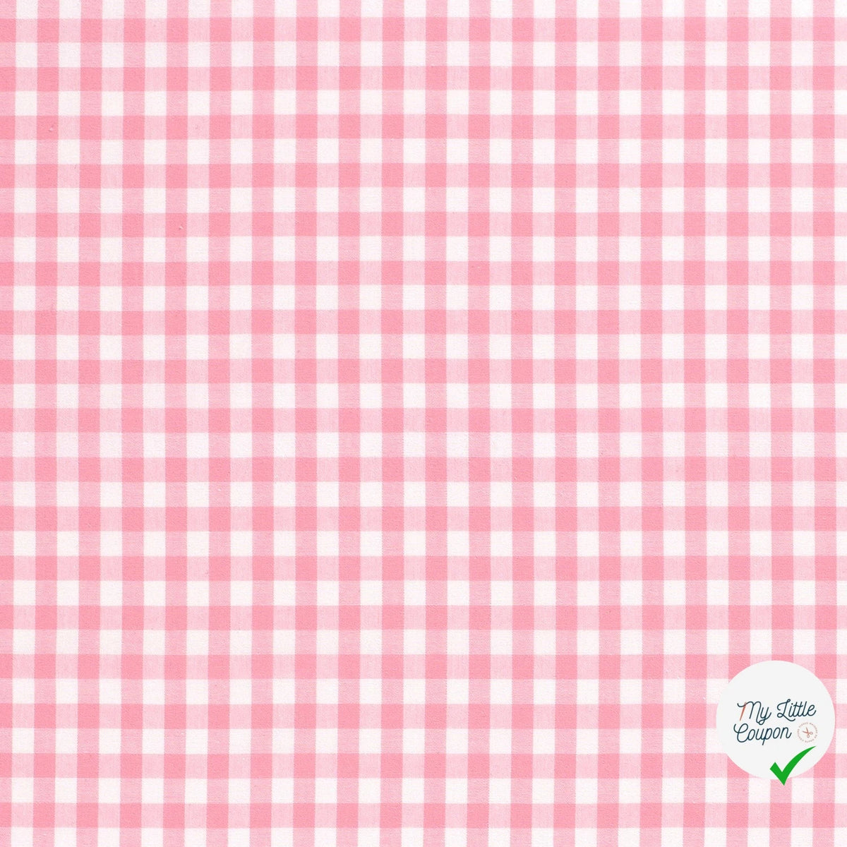 VICHY CARREAUX MOYENS COTON ROSE CLAIR - My Little Coupon
