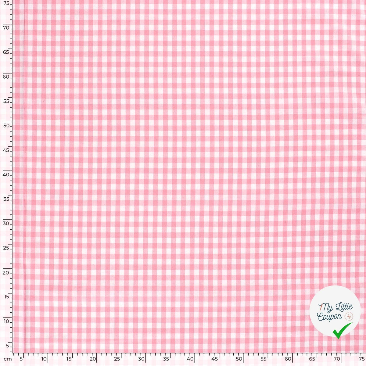 VICHY CARREAUX MOYENS COTON ROSE CLAIR - My Little Coupon