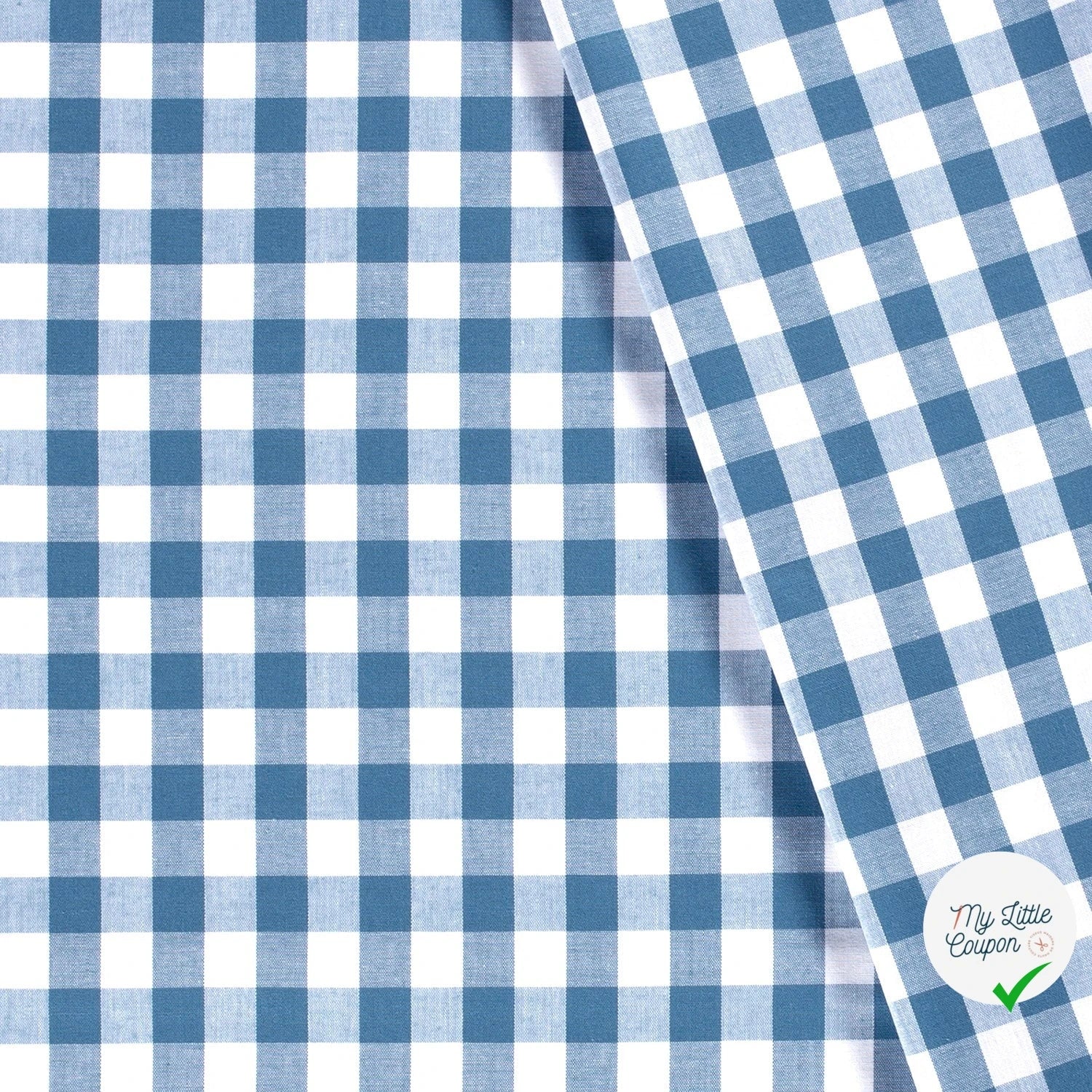 VICHY GROS CARREAUX COTON INDIGO - My Little Coupon