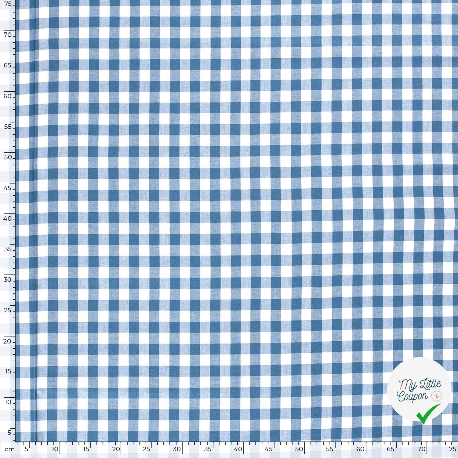VICHY GROS CARREAUX COTON INDIGO - My Little Coupon