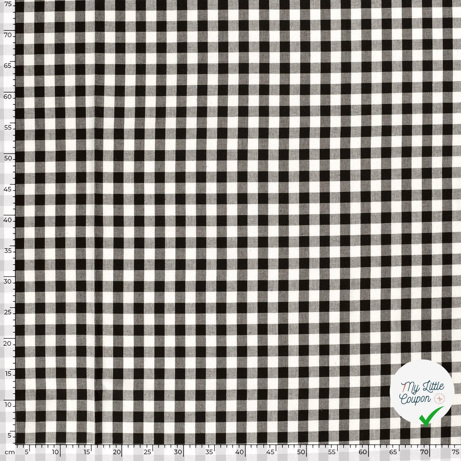 VICHY GROS CARREAUX COTON NOIR - My Little Coupon