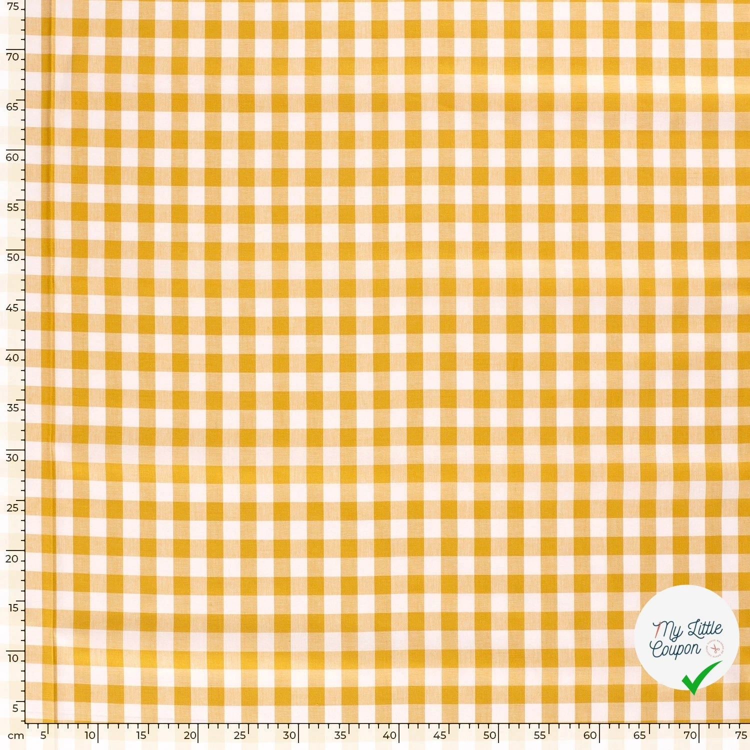 VICHY GROS CARREAUX COTON OCRE - My Little Coupon