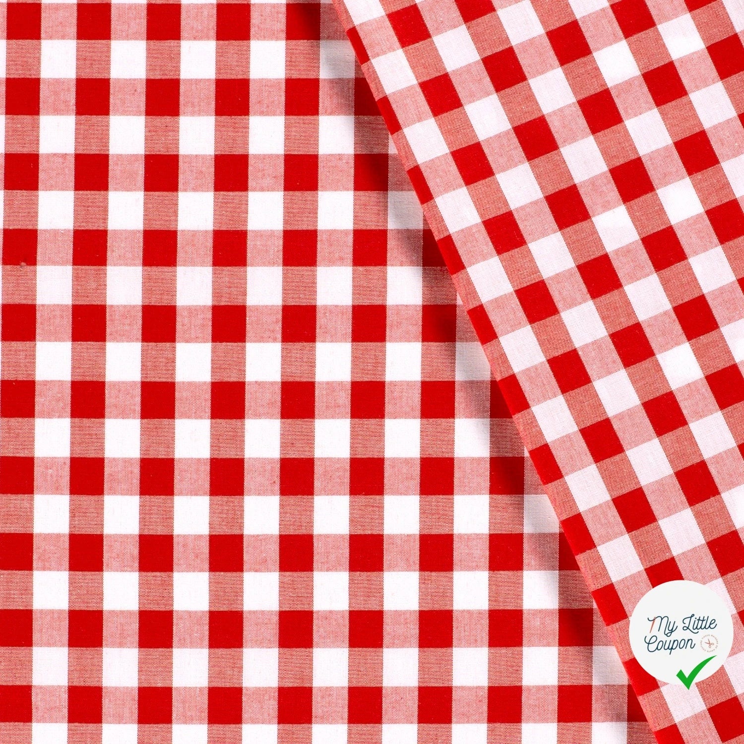 VICHY GROS CARREAUX COTON ROUGE - My Little Coupon