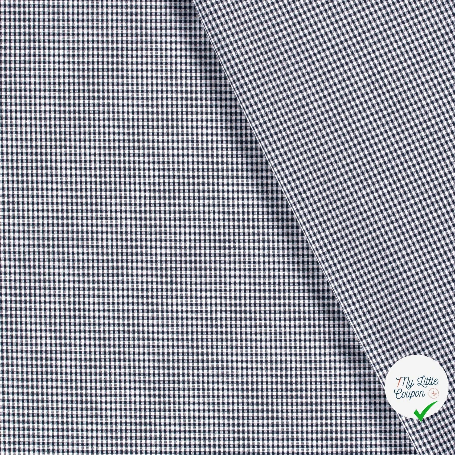 VICHY MINI CARREAUX COTON BLEU MARINE - My Little Coupon