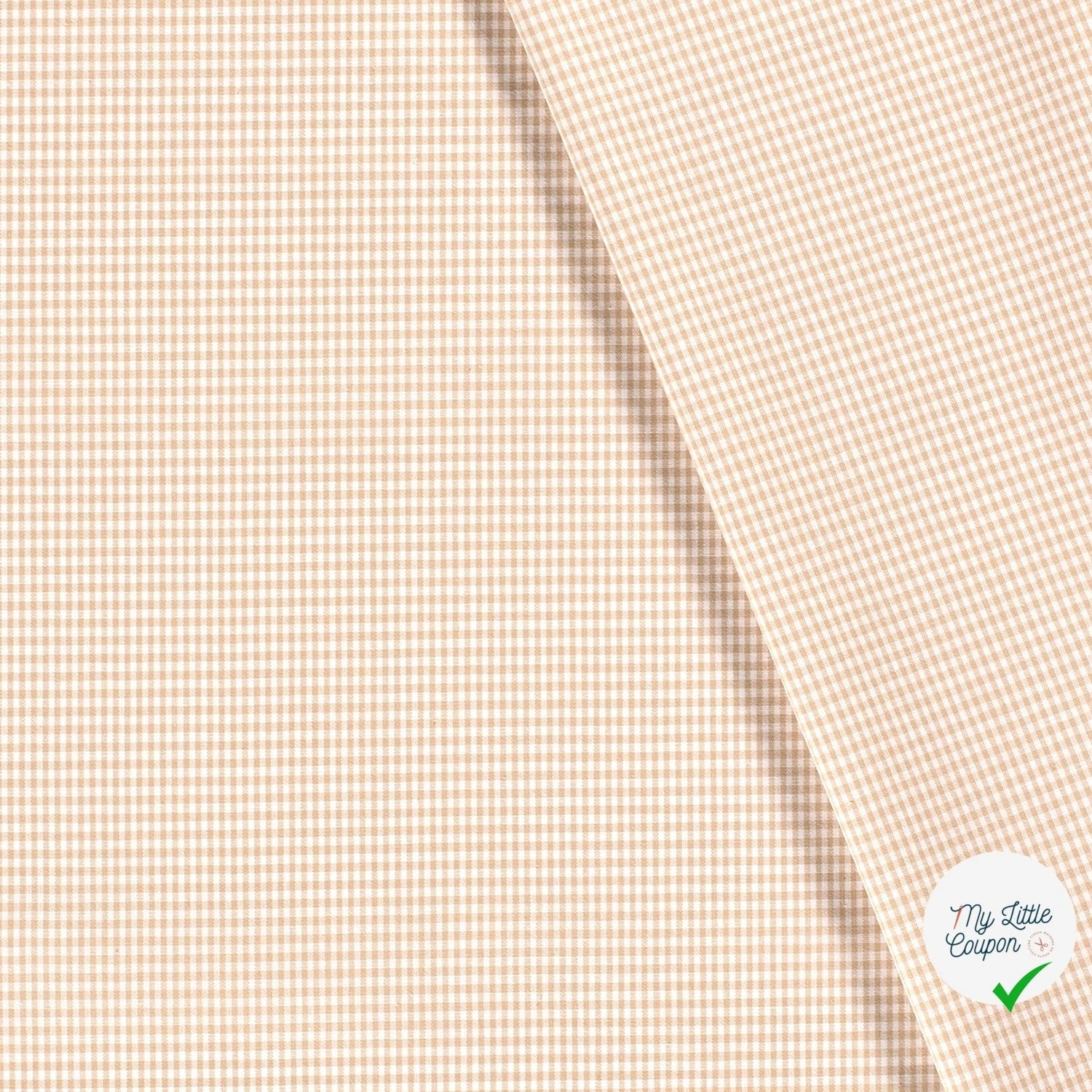 VICHY MINI CARREAUX COTON CAMEL - My Little Coupon