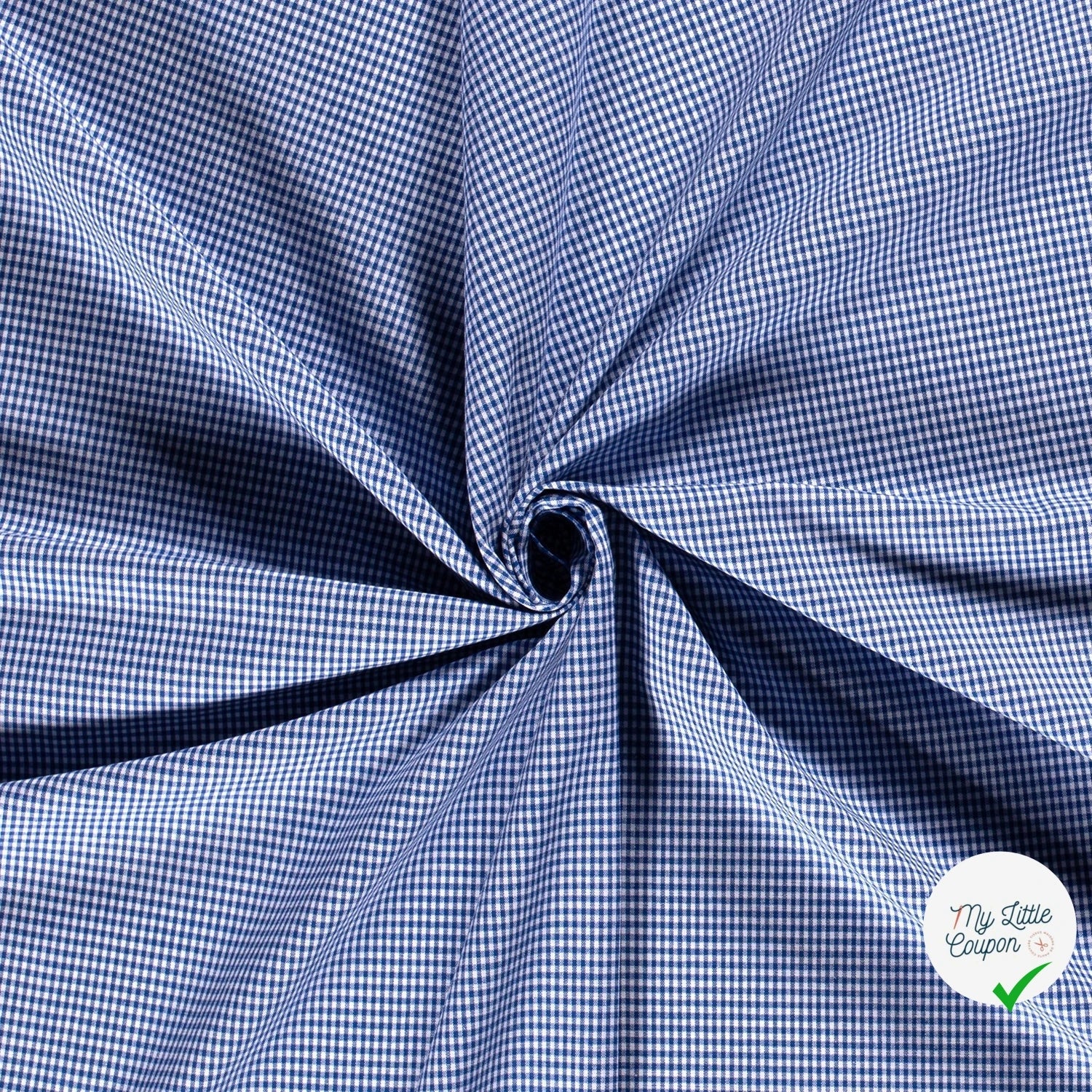 VICHY MINI CARREAUX COTON COBALT - My Little Coupon