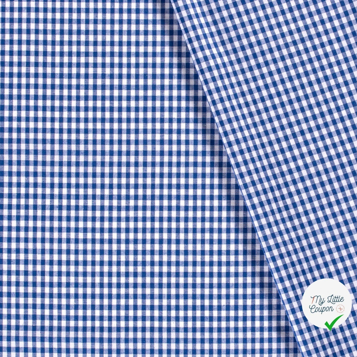 VICHY PETITS CARREAUX COTON COBALT - My Little Coupon