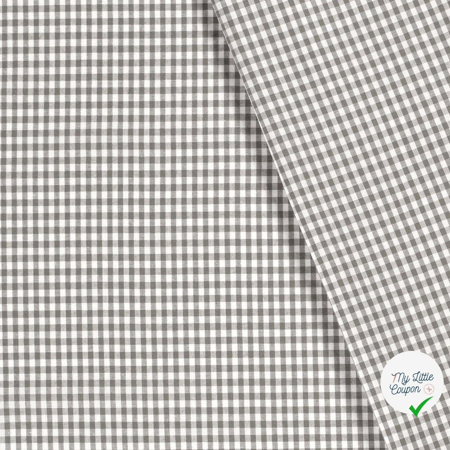 VICHY PETITS CARREAUX COTON GRIS FONCÉ - My Little Coupon