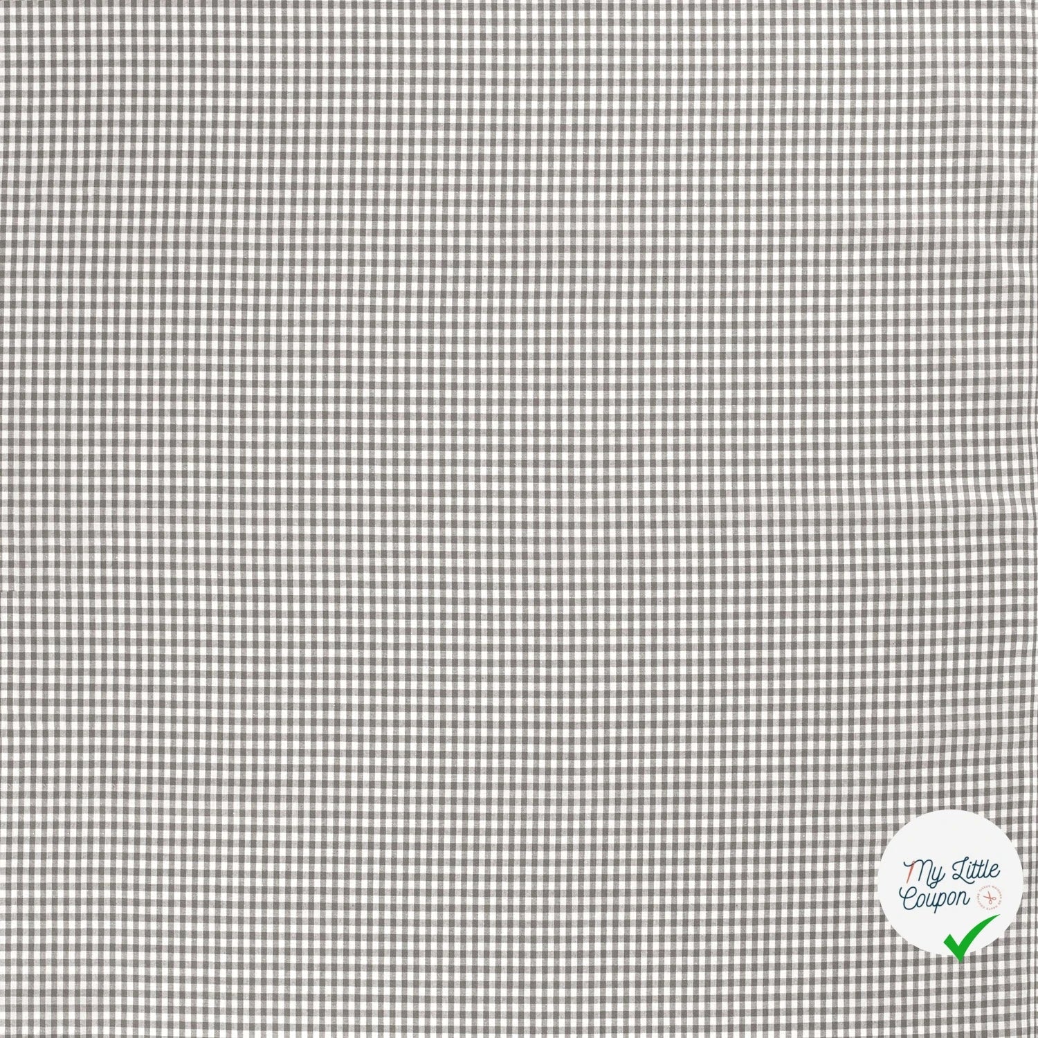 VICHY PETITS CARREAUX COTON GRIS FONCÉ - My Little Coupon