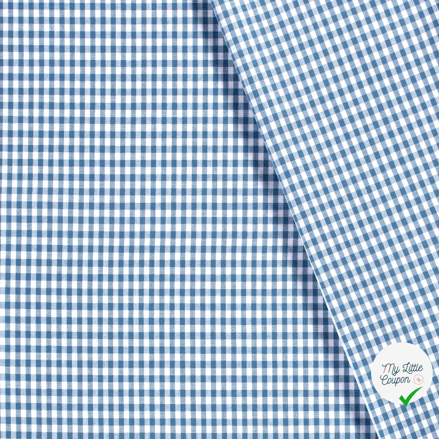 VICHY PETITS CARREAUX COTON INDIGO - My Little Coupon
