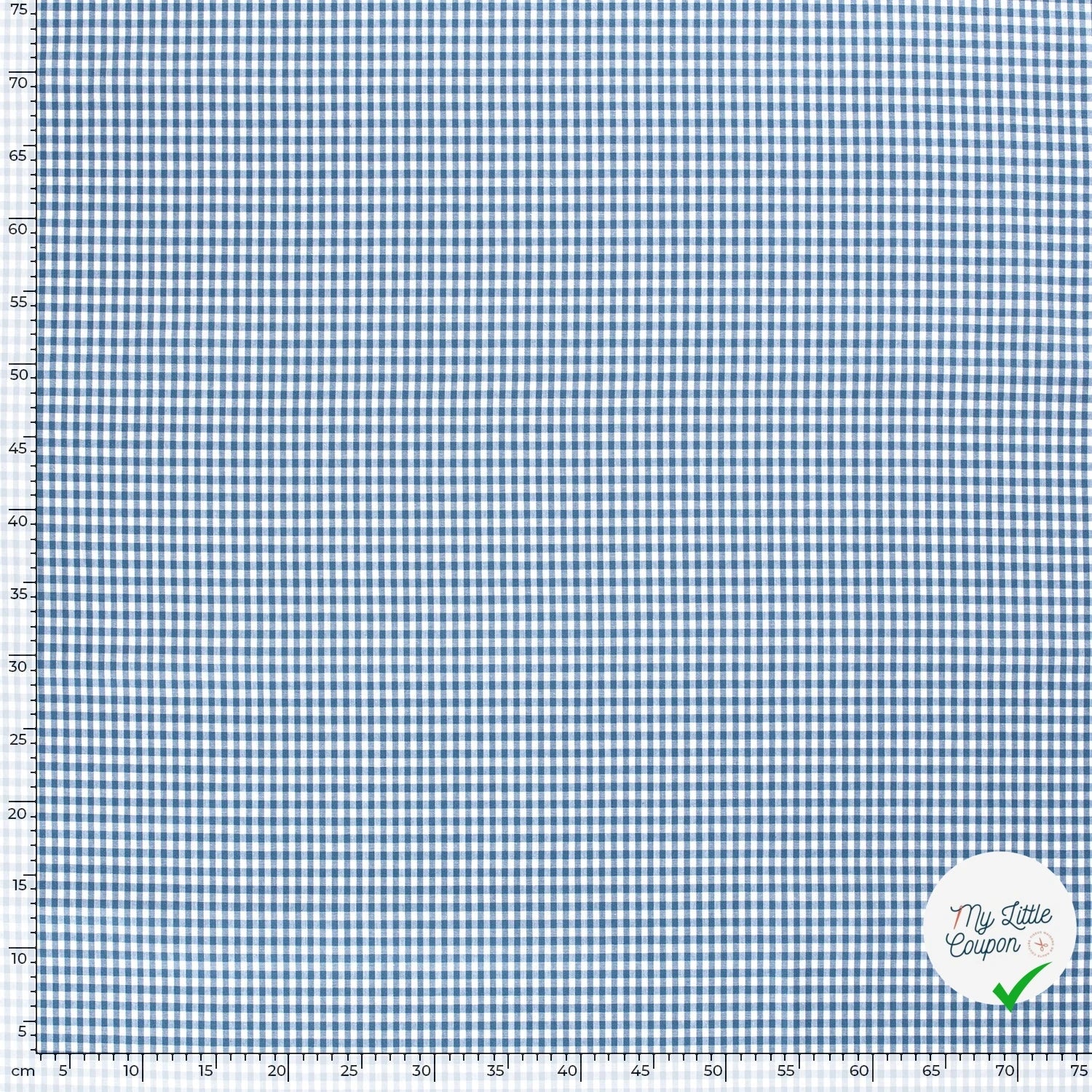 VICHY PETITS CARREAUX COTON INDIGO - My Little Coupon