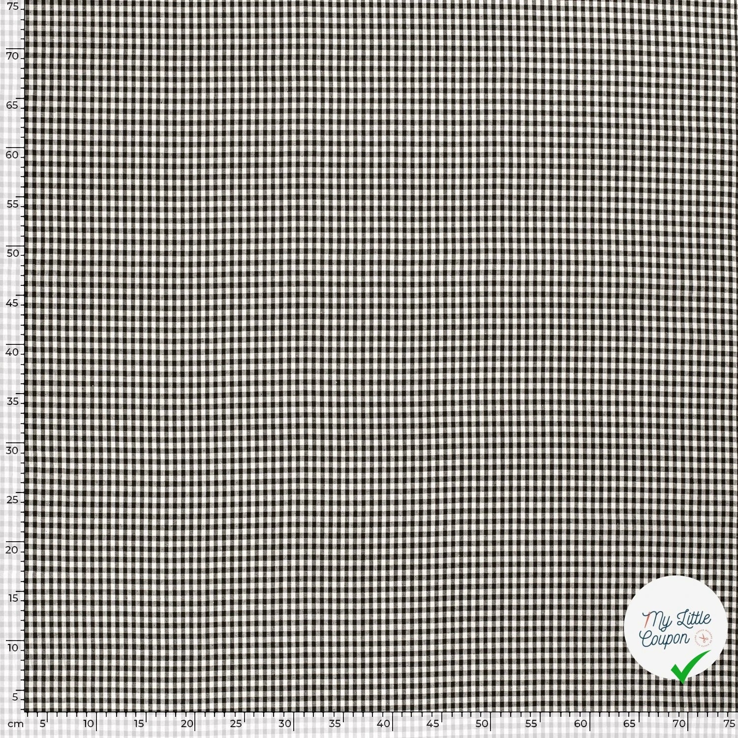 VICHY PETITS CARREAUX COTON NOIR - My Little Coupon