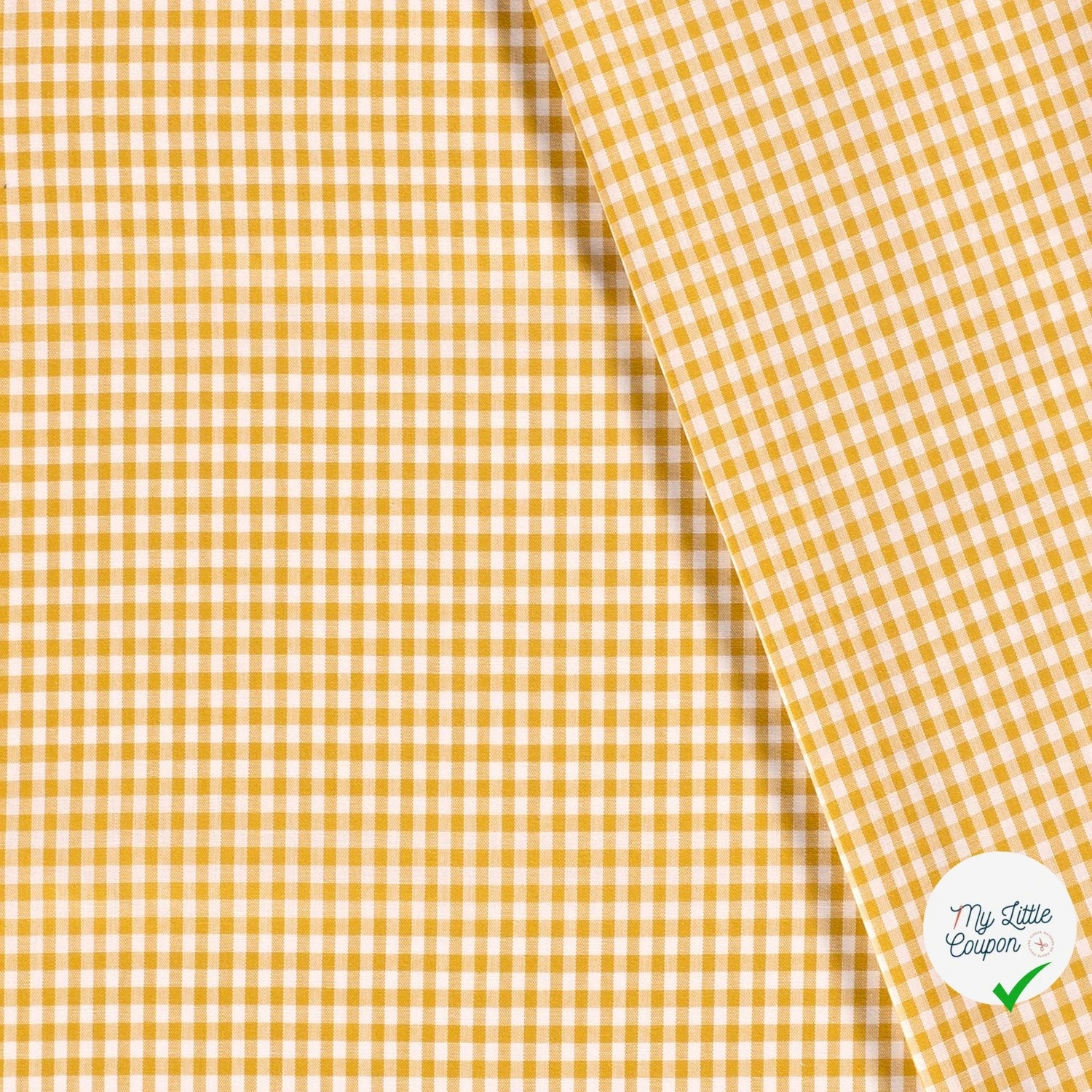 VICHY PETITS CARREAUX COTON OCRE - My Little Coupon