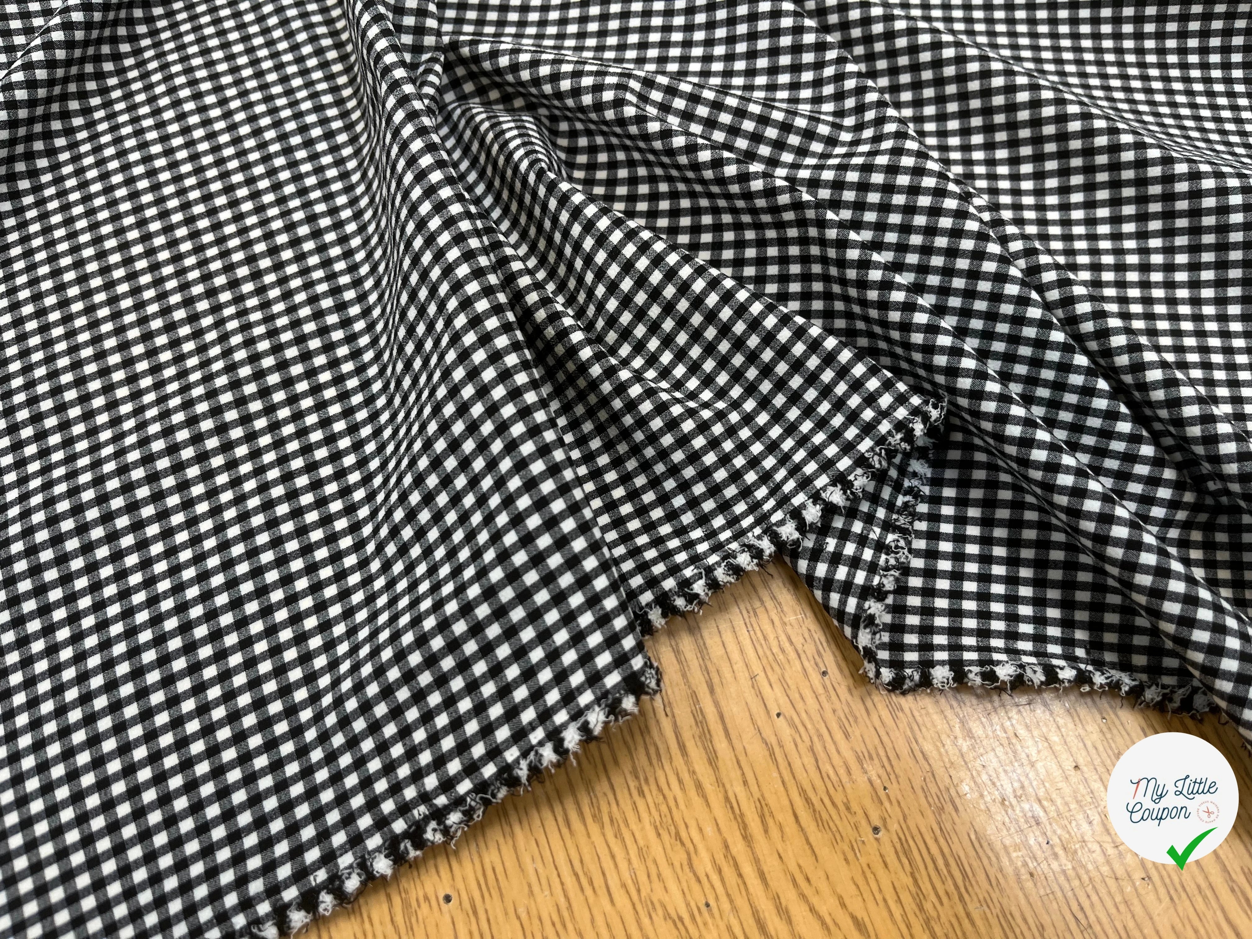 VICHY STRETCH NOIR ET BLANC 100% POLYESTER - My Little Coupon