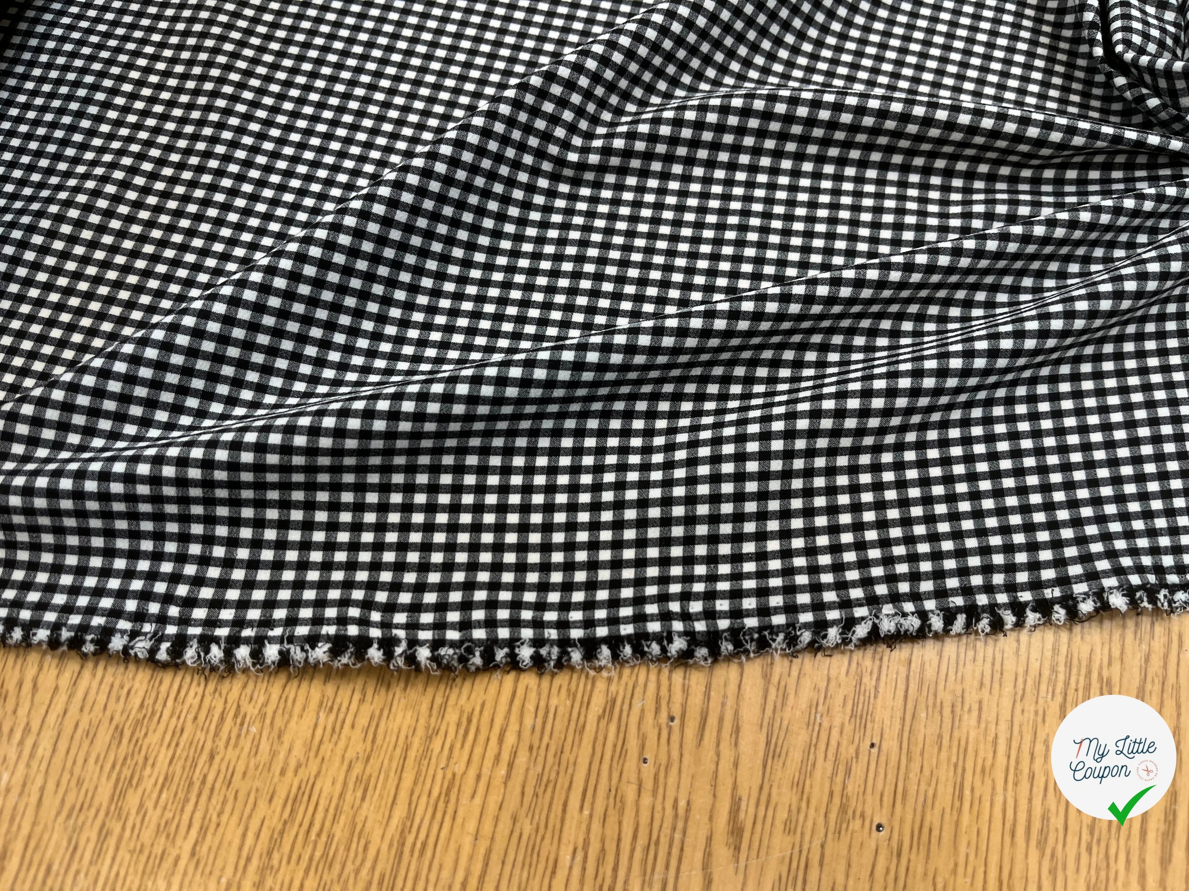 VICHY STRETCH NOIR ET BLANC 100% POLYESTER - My Little Coupon