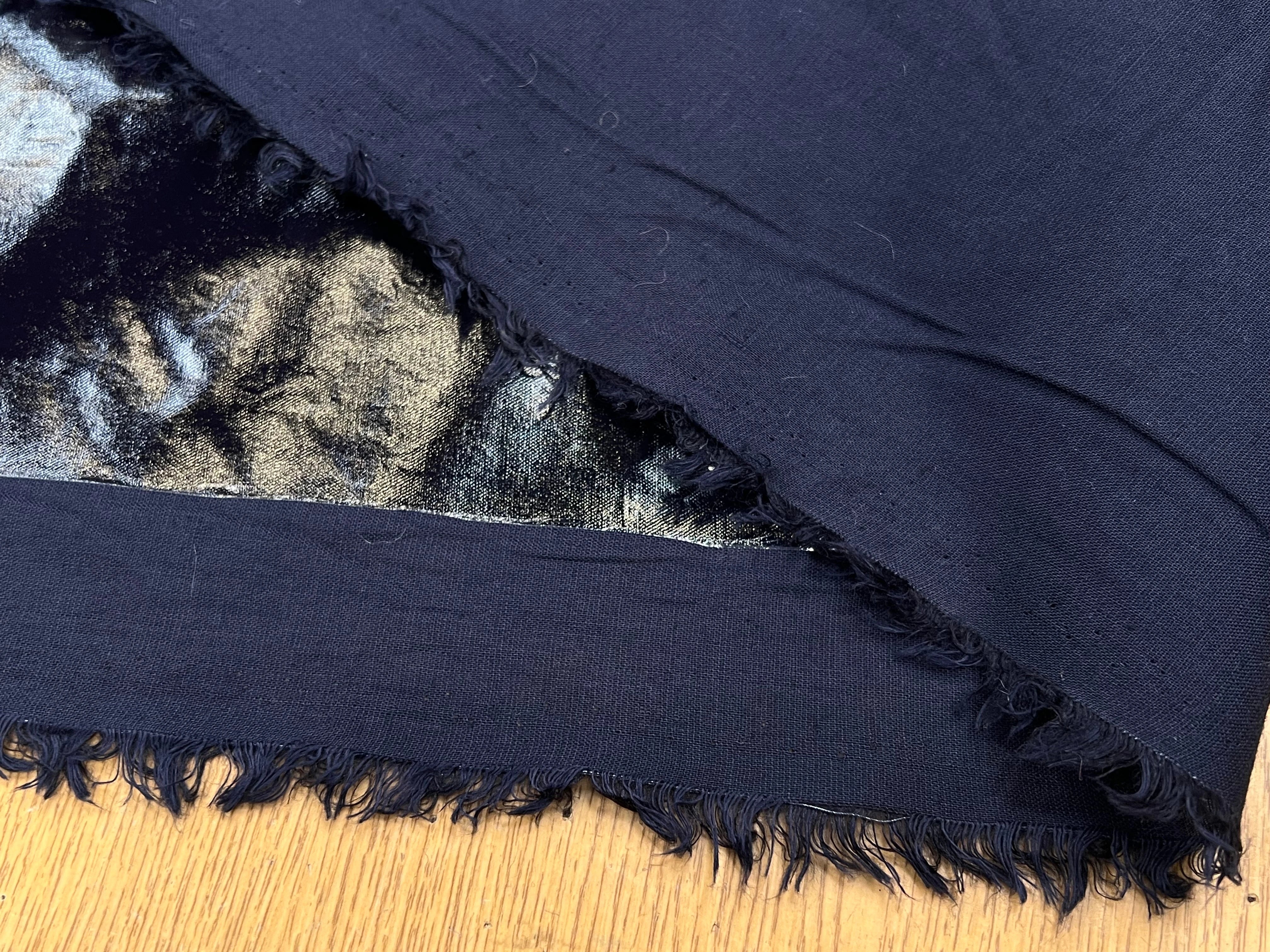 VINYL CONTRECOLLÉ 57% VISCOSE ET 35% LIN BLEU NUIT - My Little Coupon