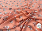 VISCOSE À MOTIF D'HIBISCUS À FOND PÊCHE - My Little Coupon