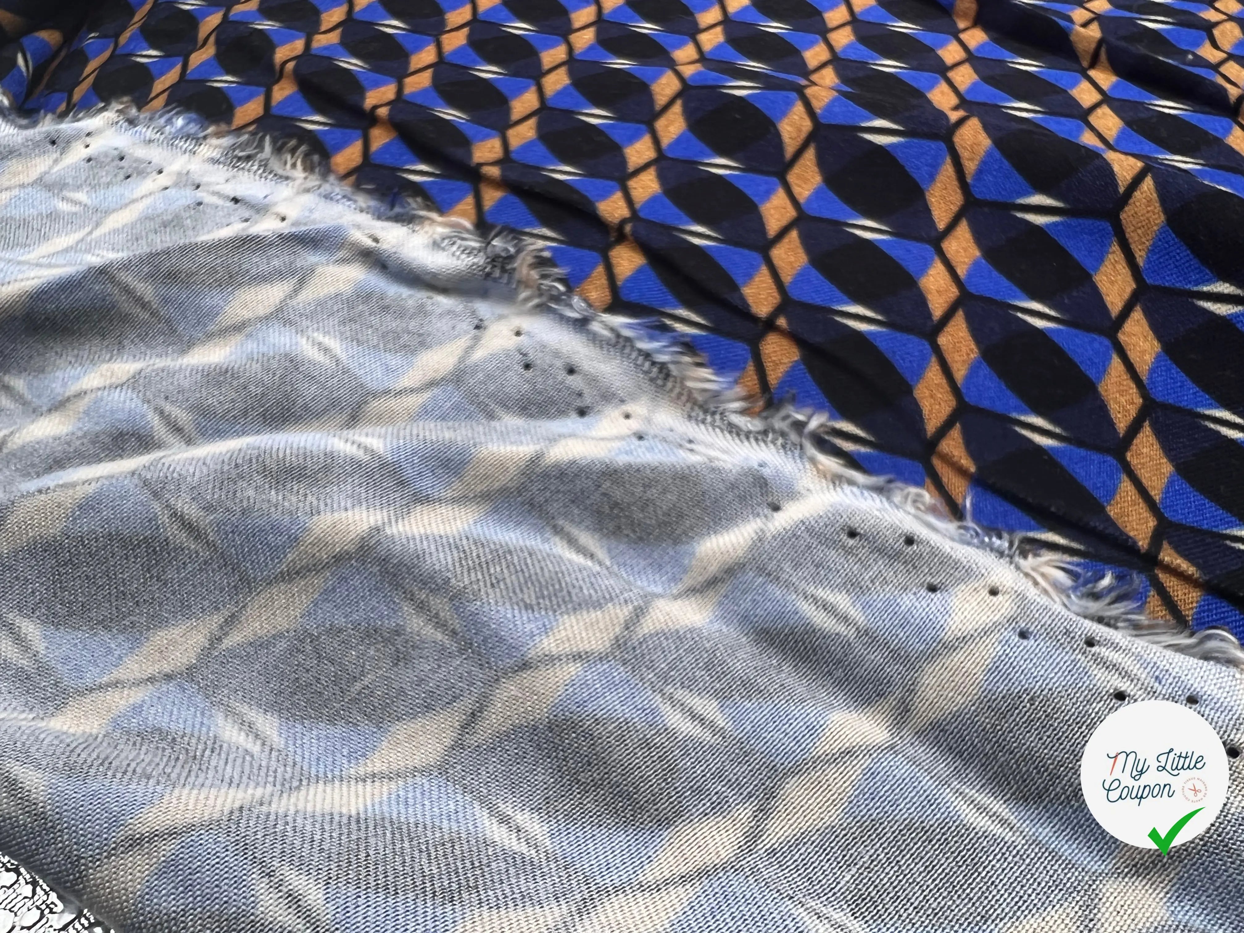 VISCOSE ABSTRACTION GÉOMÉTRIQUE BLUE EDITION - My Little Coupon - tissu - coudre