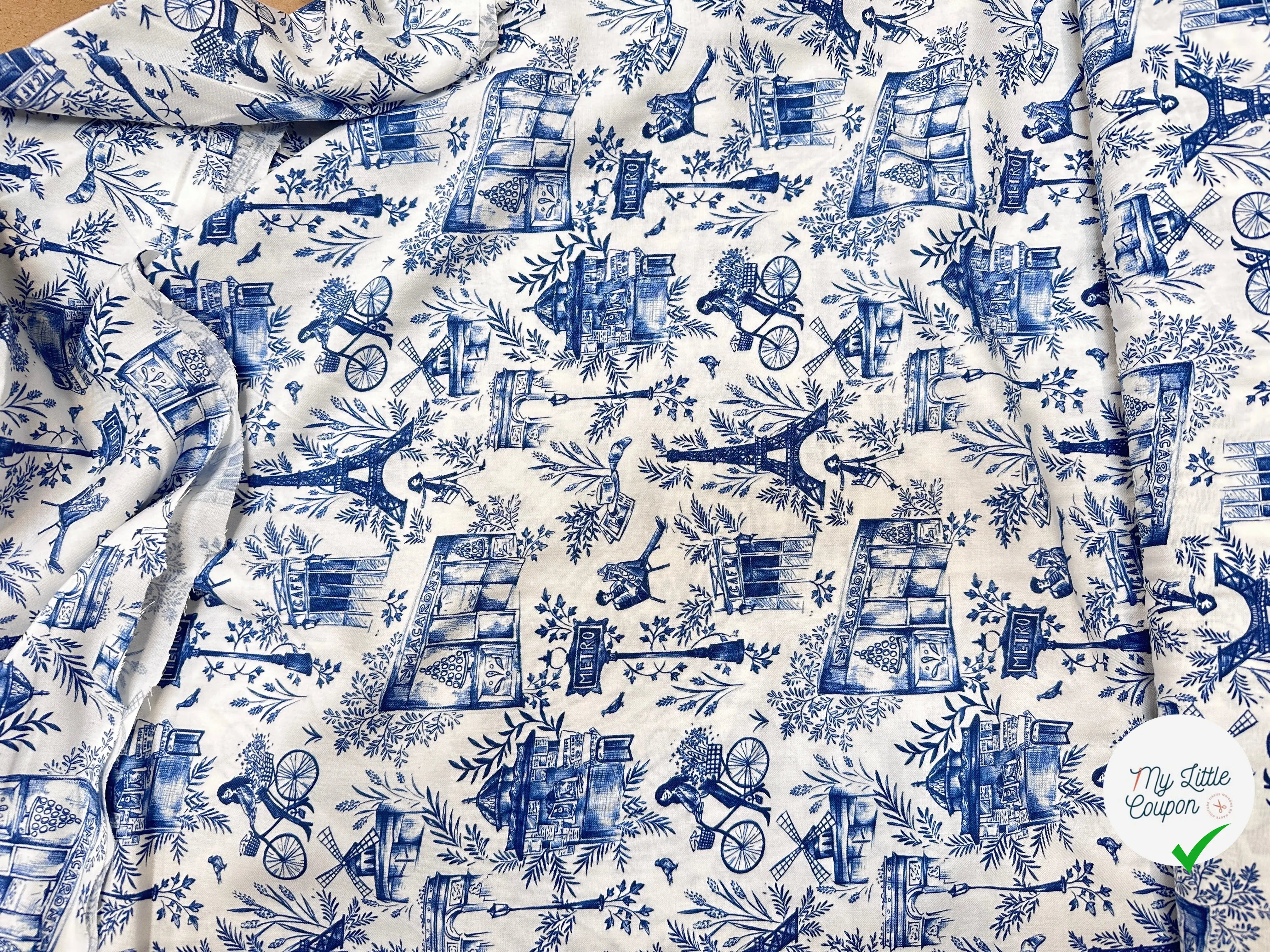 VISCOSE BAGUETTE BLANC / BLEU - My Little Coupon