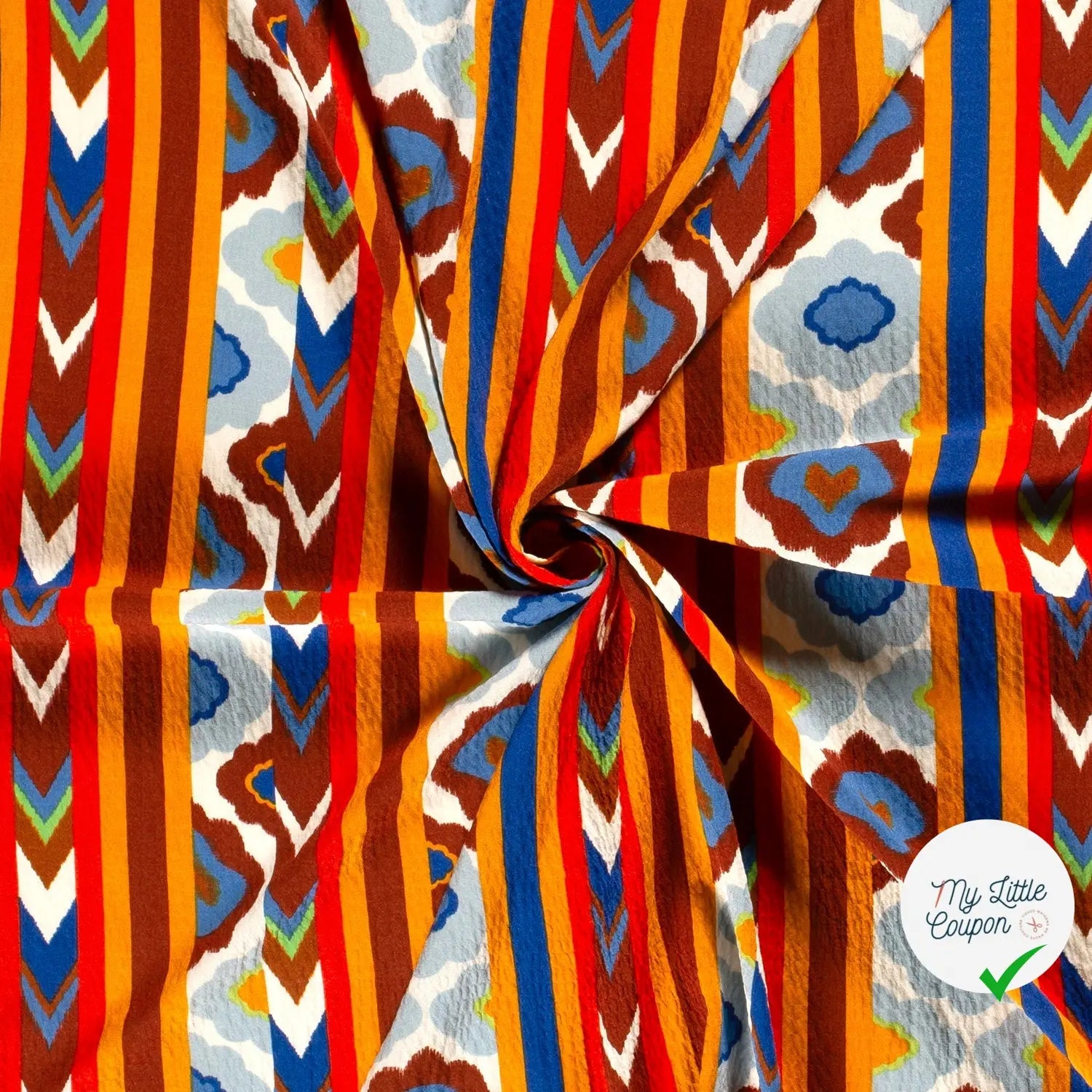 VISCOSE BUBBLE TISSU IMPRIMÉ ABSTRAIT BLANC - My Little Coupon