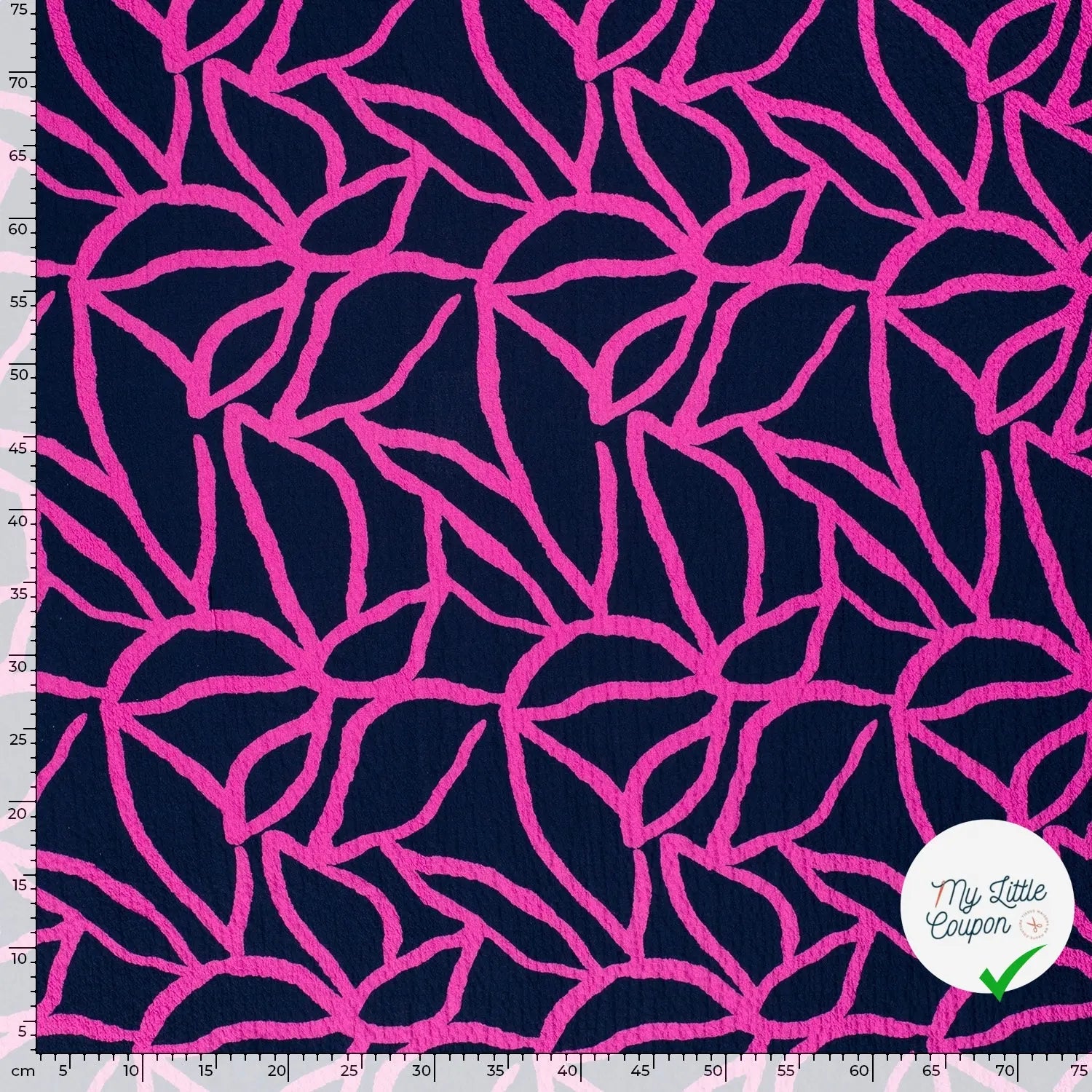 VISCOSE BUBBLE TISSU IMPRIMÉ ABSTRAIT BLEU MARINE - My Little Coupon