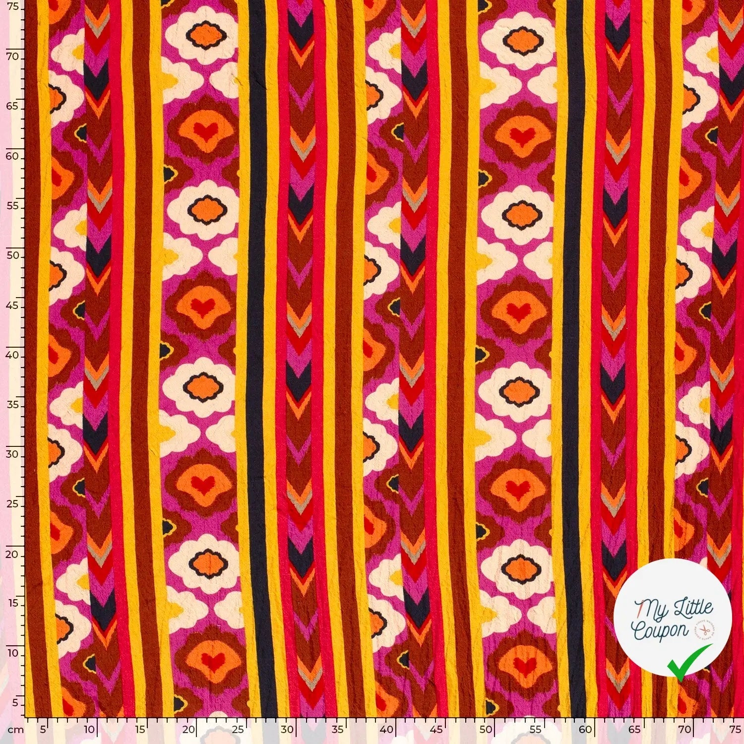 VISCOSE BUBBLE TISSU IMPRIMÉ ABSTRAIT FUCHSIA - My Little Coupon