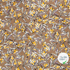 VISCOSE BUBBLE TISSU IMPRIMÉ FEUILLES MARRON TAUPE - My Little Coupon