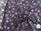 VISCOSE DOUCE ET FLUIDE  FOND NUIT FLORAUX VIOLET - My Little Coupon