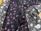 VISCOSE DOUCE ET FLUIDE  FOND NUIT FLORAUX VIOLET - My Little Coupon