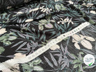 VISCOSE DOUCE FOND NOIR MOTIFS FLEURS VERT ET BLANC ECOVERO - My Little Coupon