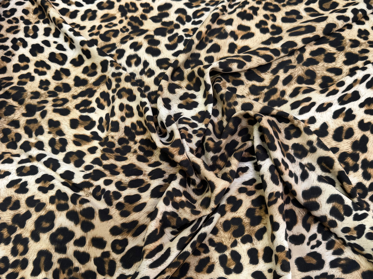 VISCOSE DOUCE LÉOPARDO FLUIDE MARRON BEIGE ET NOIR - My Little Coupon