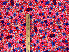 VISCOSE D'UNE MULTITUDE DE FLEURS FOND ROUGE MLC INTERN