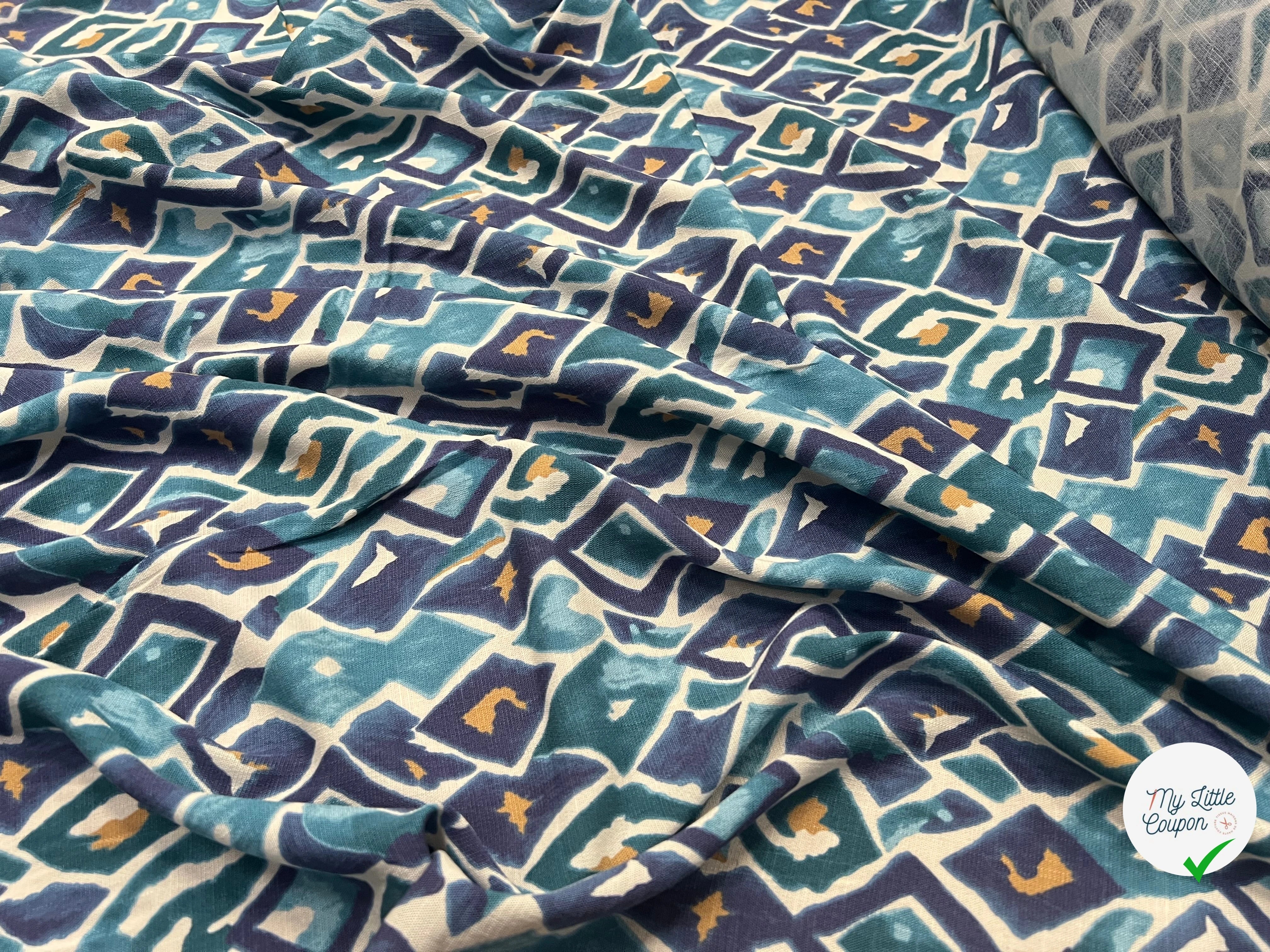 VISCOSE EFFET LIN SLUB SPANDEX DENIM - My Little Coupon