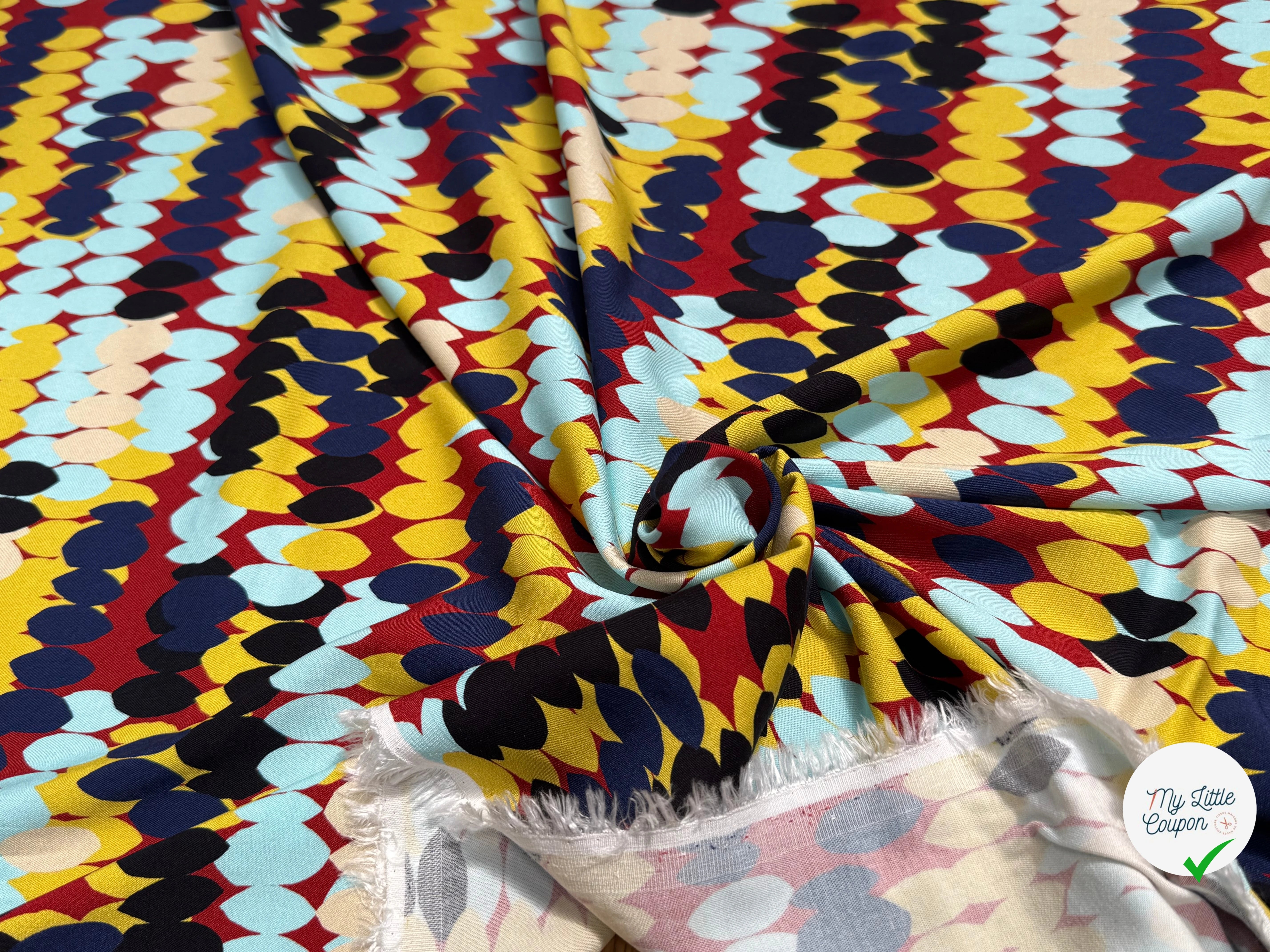VISCOSE ÉLASTHANNE IMPRIMÉ ANIS PUNGI TOPO ENRANG ANIS - My Little Coupon