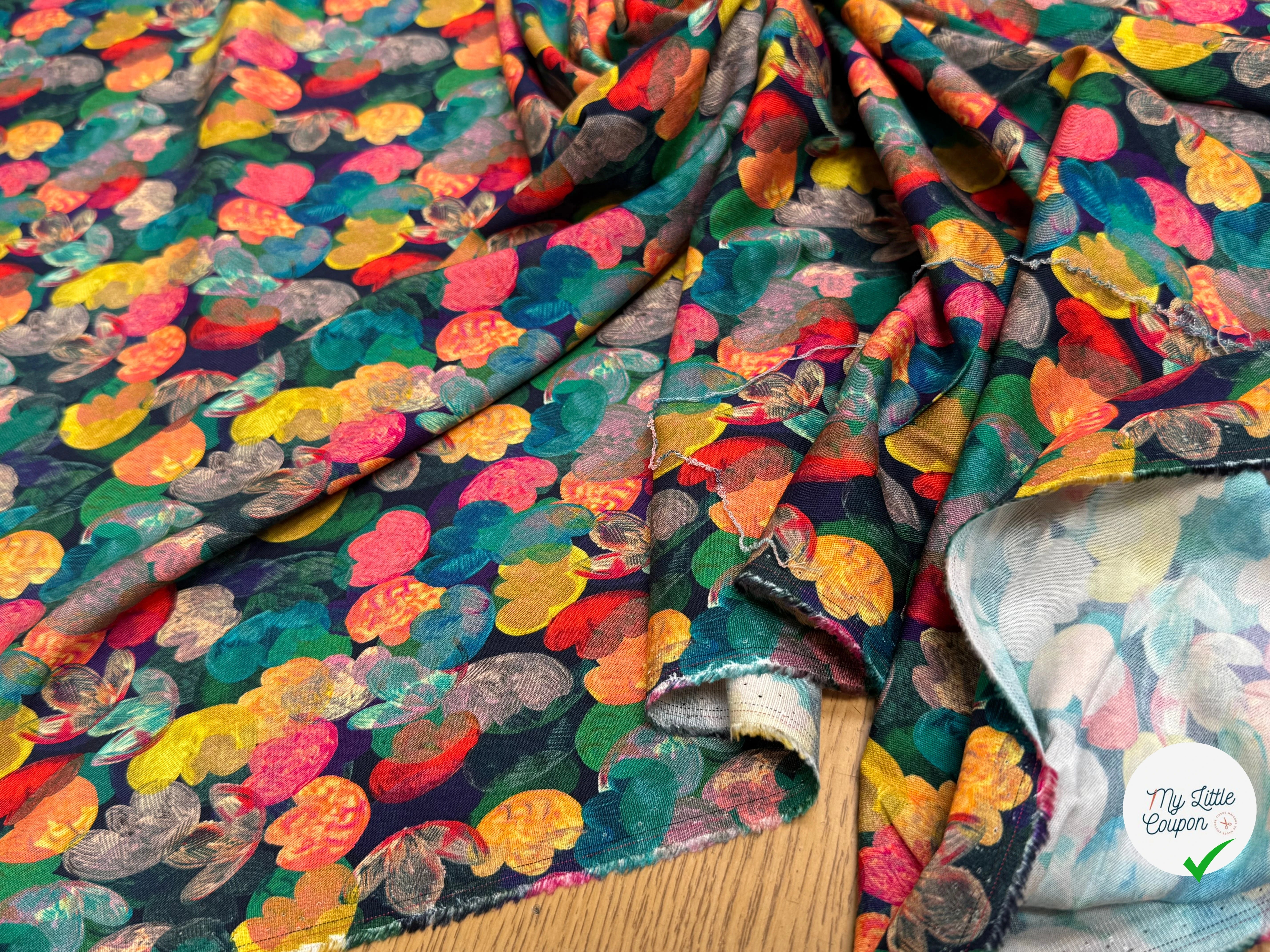 VISCOSE ÉLASTHANNE IMPRIMÉ BERLINGOT PUNGI TOPO BERLINGOT - My Little Coupon