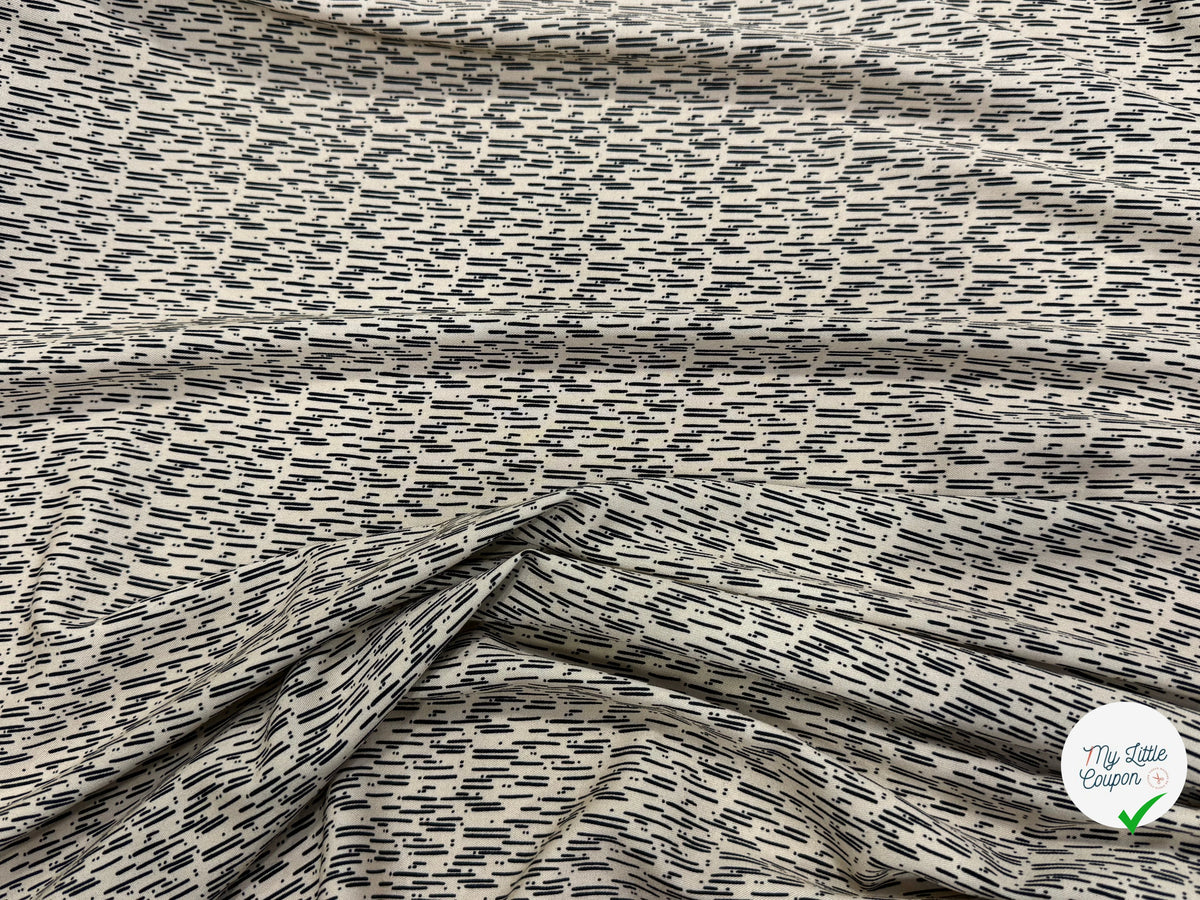 VISCOSE ÉLASTHANNE IMPRIMÉ GRAPHIQUE À TRAITS - My Little Coupon