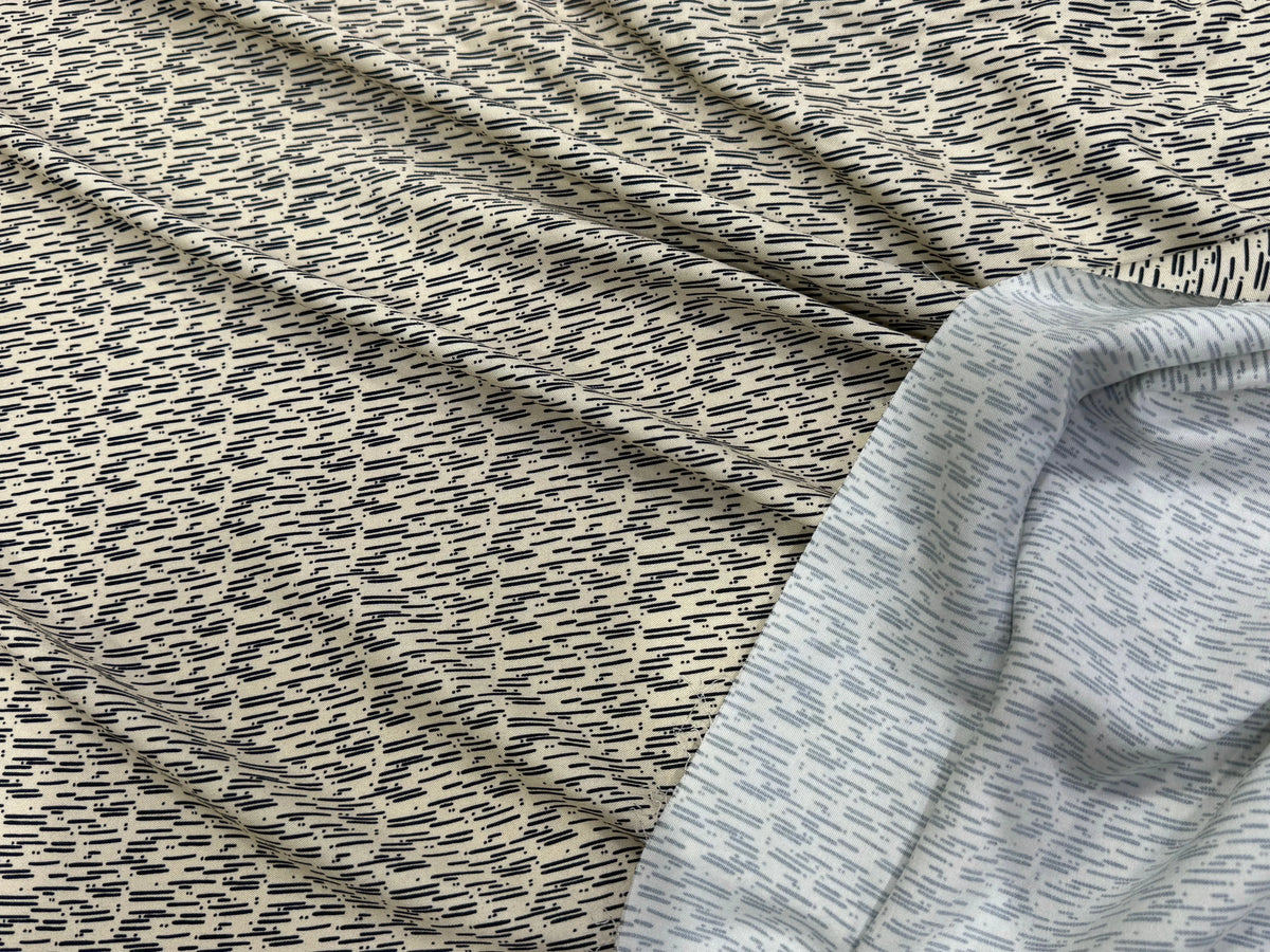 VISCOSE ÉLASTHANNE IMPRIMÉ GRAPHIQUE À TRAITS - My Little Coupon