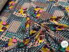 VISCOSE ÉLASTHANNE IMPRIMÉ MOSAÏQUE PUNGI TOPO MOSAIQUE - My Little Coupon